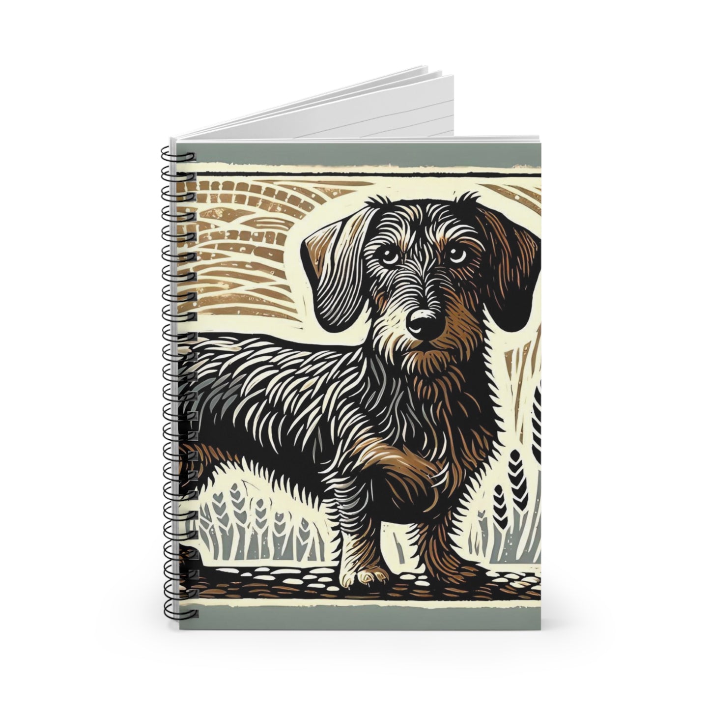 "Bold Wilderness" Wire-Haired Dachshund Ruled Line Spiral Notebook