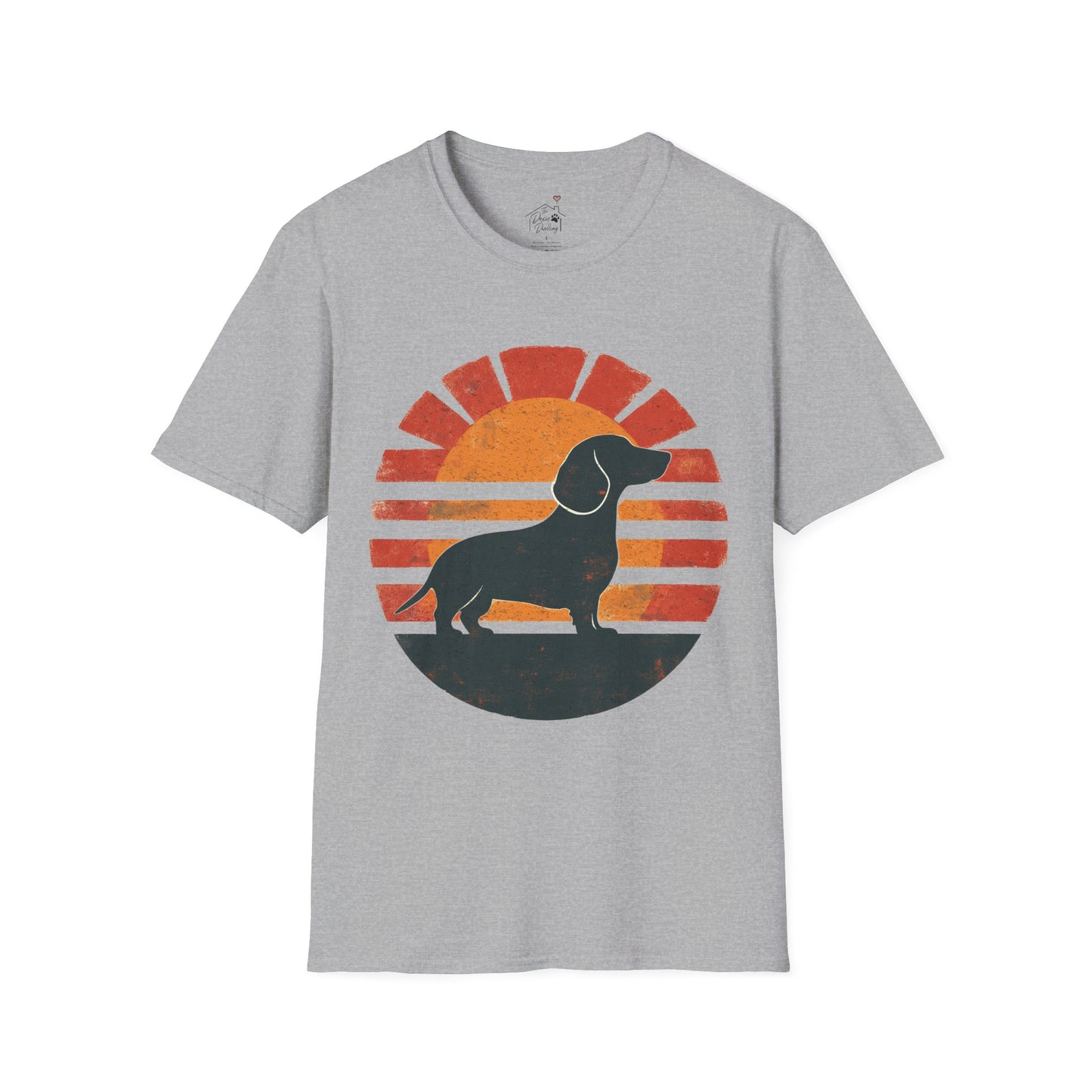 "Smooth Sunset" Smooth-Haired Dachshund Unisex Softstyle T-Shirt