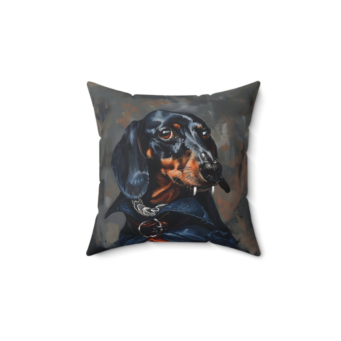 #3 Halloween Inspired Black & Tan Smooth-Haired Dachshund Throw Pillow