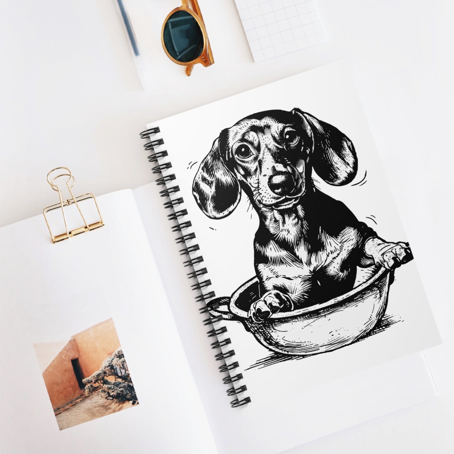 "Wobble" Smooth-Haired Dachshund Ruled Line Spiral Notebook