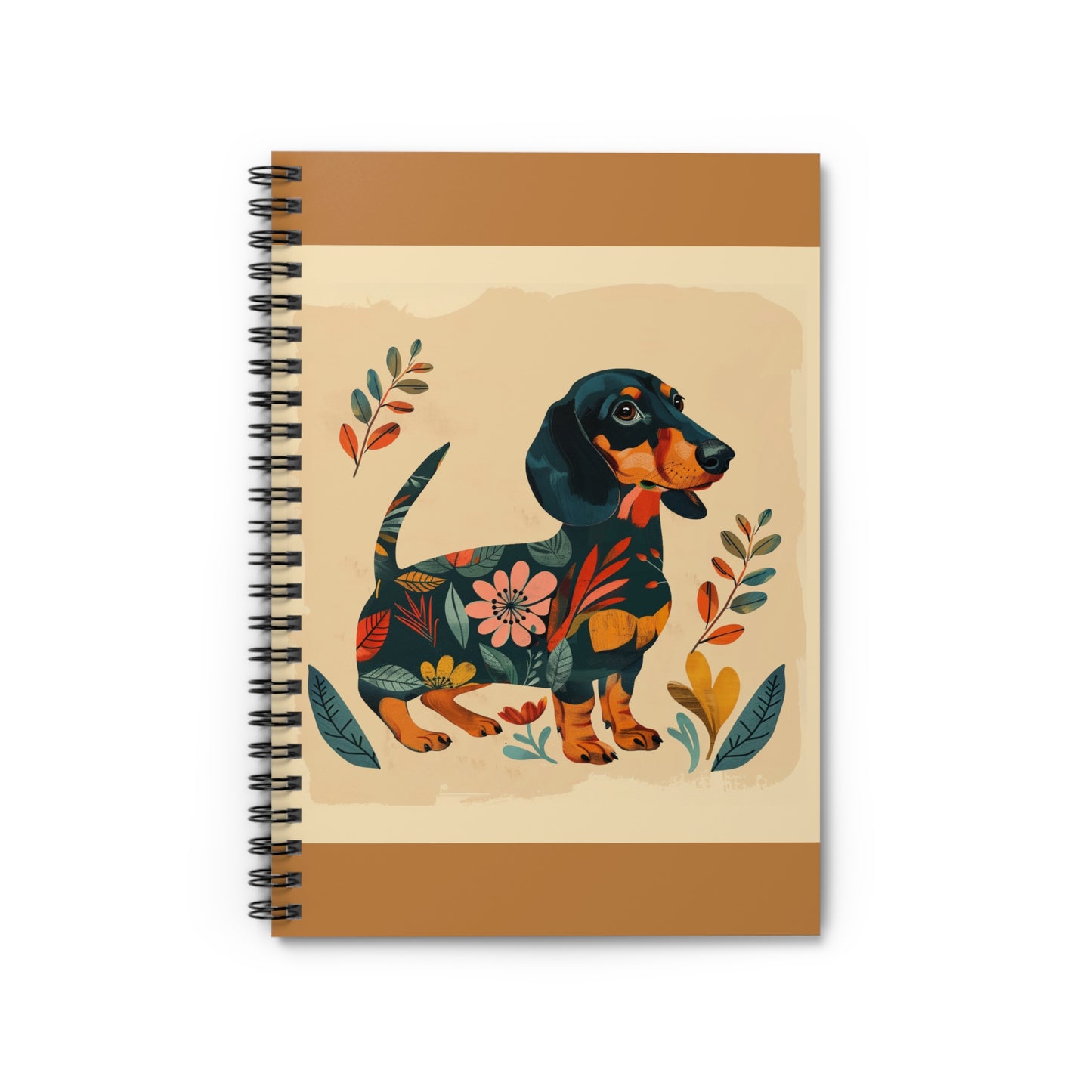 "Fresh" Black & Tan Smooth-Haired Dachshund Ruled Line Spiral Notebook