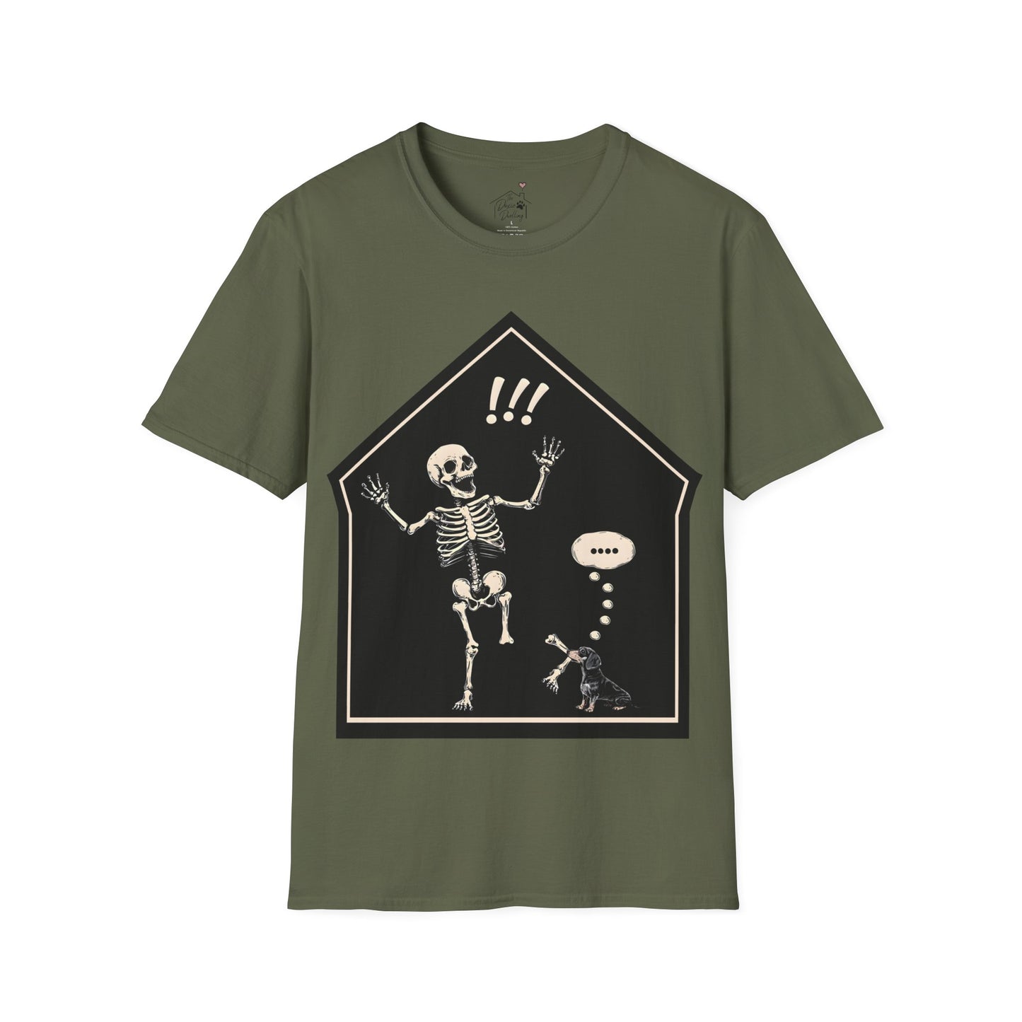"Aughh!" Smooth-Haired Dachshund Halloween Unisex Softstyle T-Shirt