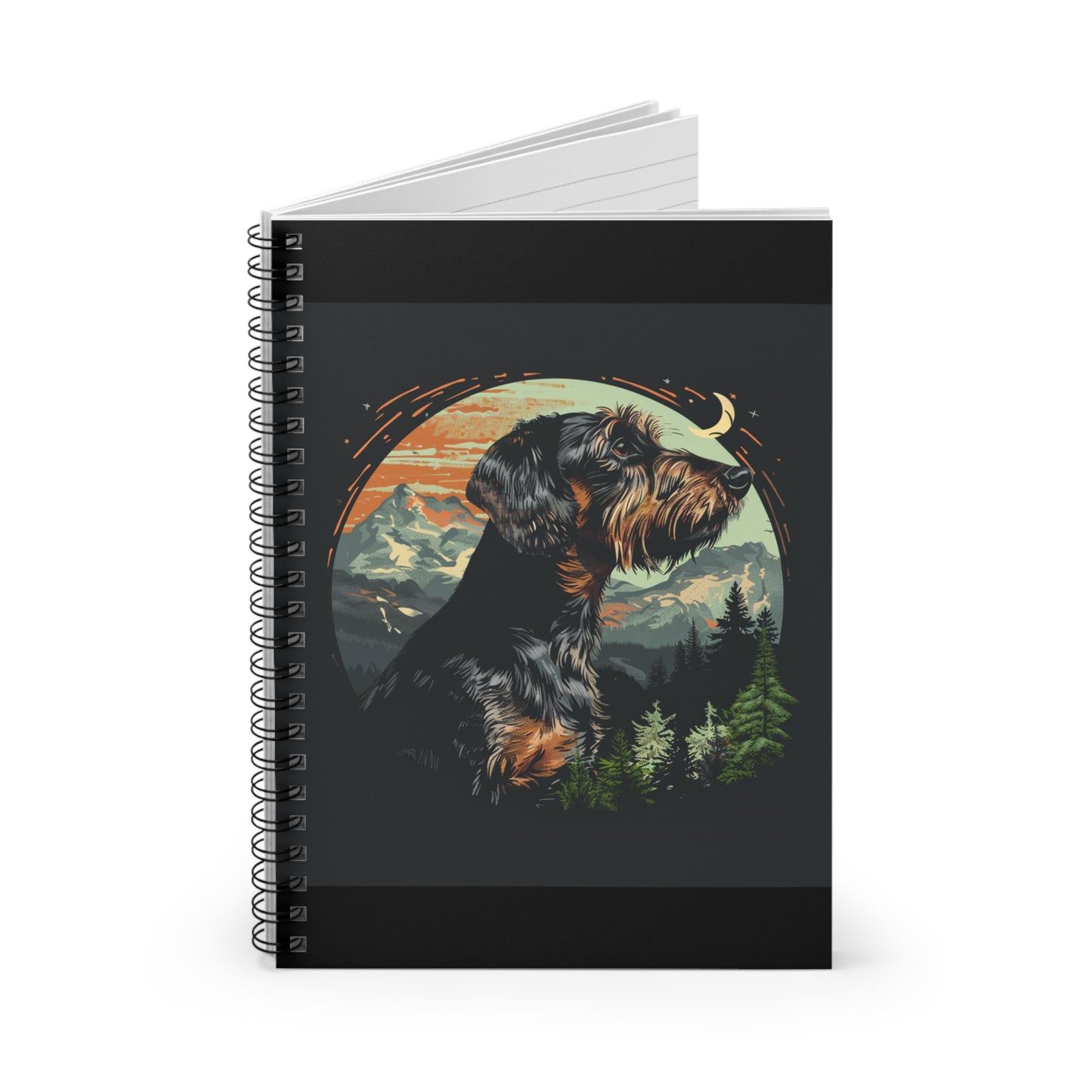 "Howl" Wire-Haired Dachshund Ruled Line Spiral Notebook
