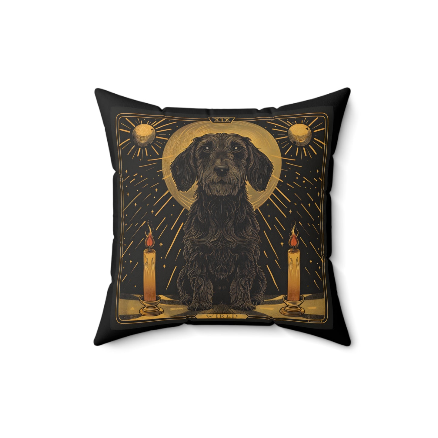 #25 Halloween Inspired Wire-Haired Dachshund Throw Pillow
