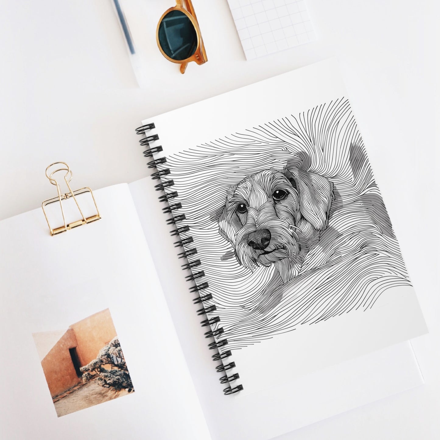 "Wired Joy" Wire-Haired Dachshund Ruled Line Spiral Notebook