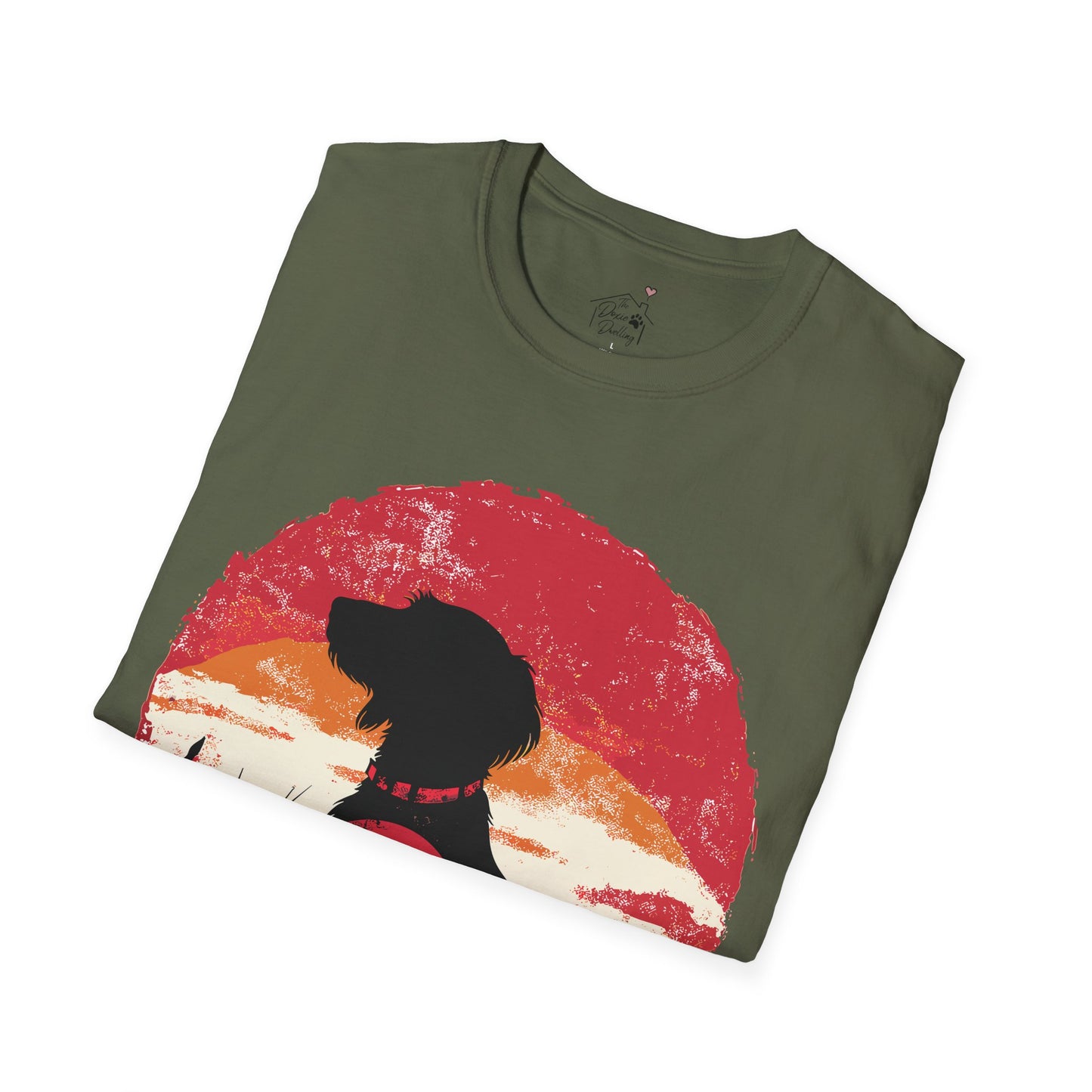 "Wired Sunset" Wire-Haired Dachshund Unisex Softstyle T-Shirt
