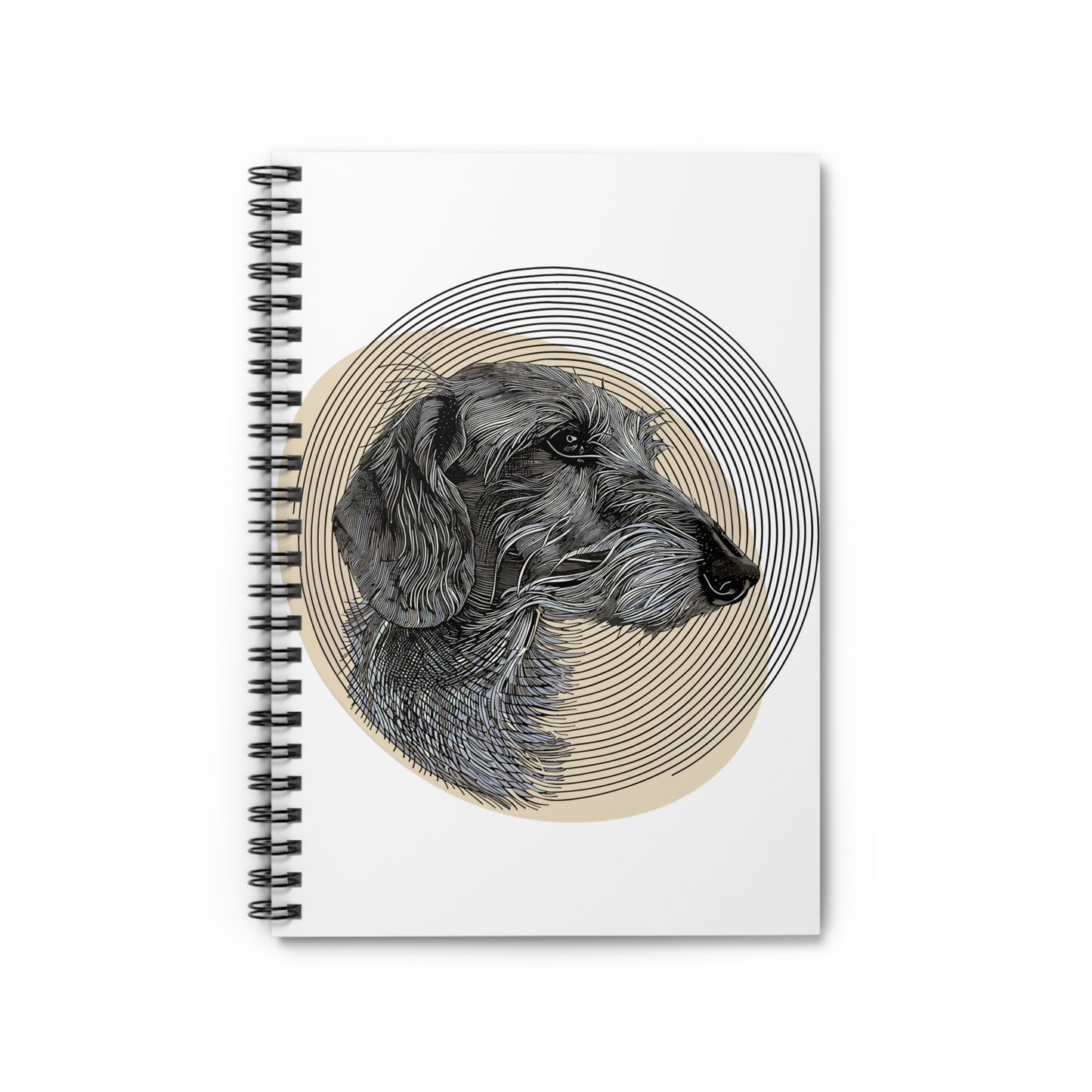 "Wired To Joy" Wire-Haired Dachshund Ruled Line Spiral Notebook