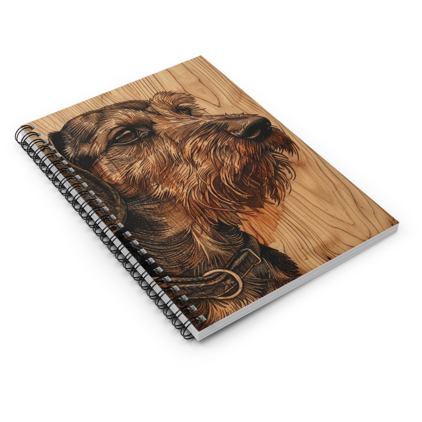 "Wiry Woods" Wire-Haired Dachshund Ruled Line Spiral Notebook