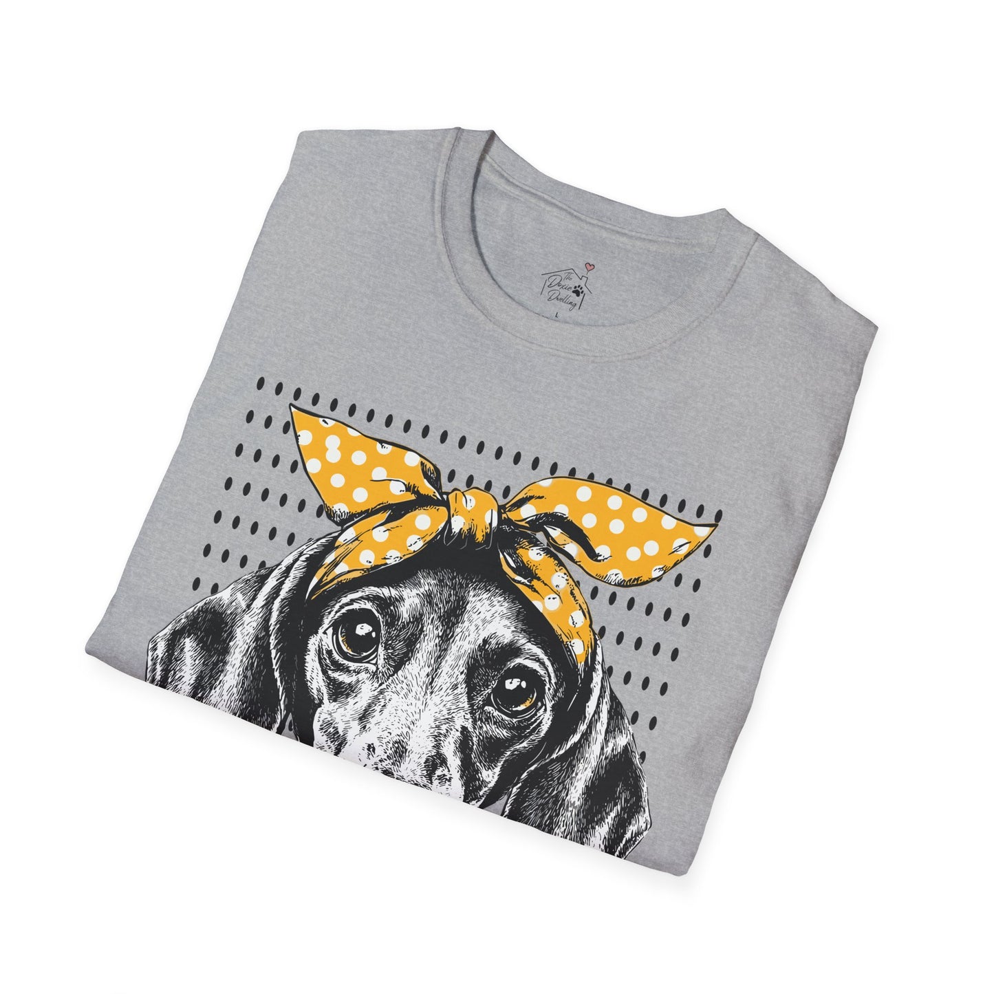 "Let's Polka" Tan Smooth-Haired Dachshund Unisex Softstyle T-Shirt
