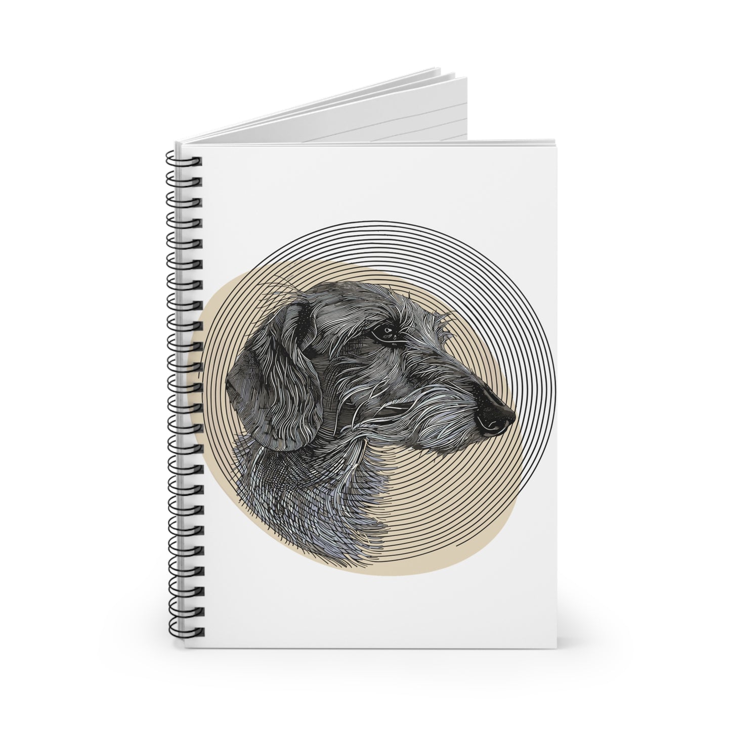 "Wired To Joy" Wire-Haired Dachshund Ruled Line Spiral Notebook