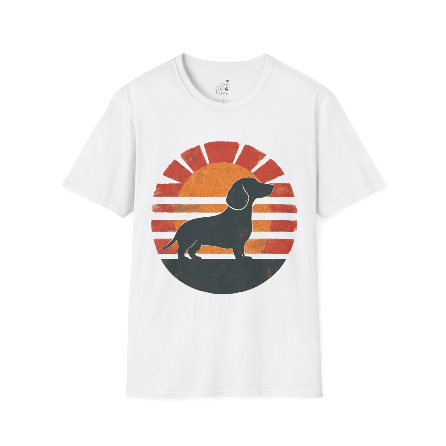 "Smooth Sunset" Smooth-Haired Dachshund Unisex Softstyle T-Shirt