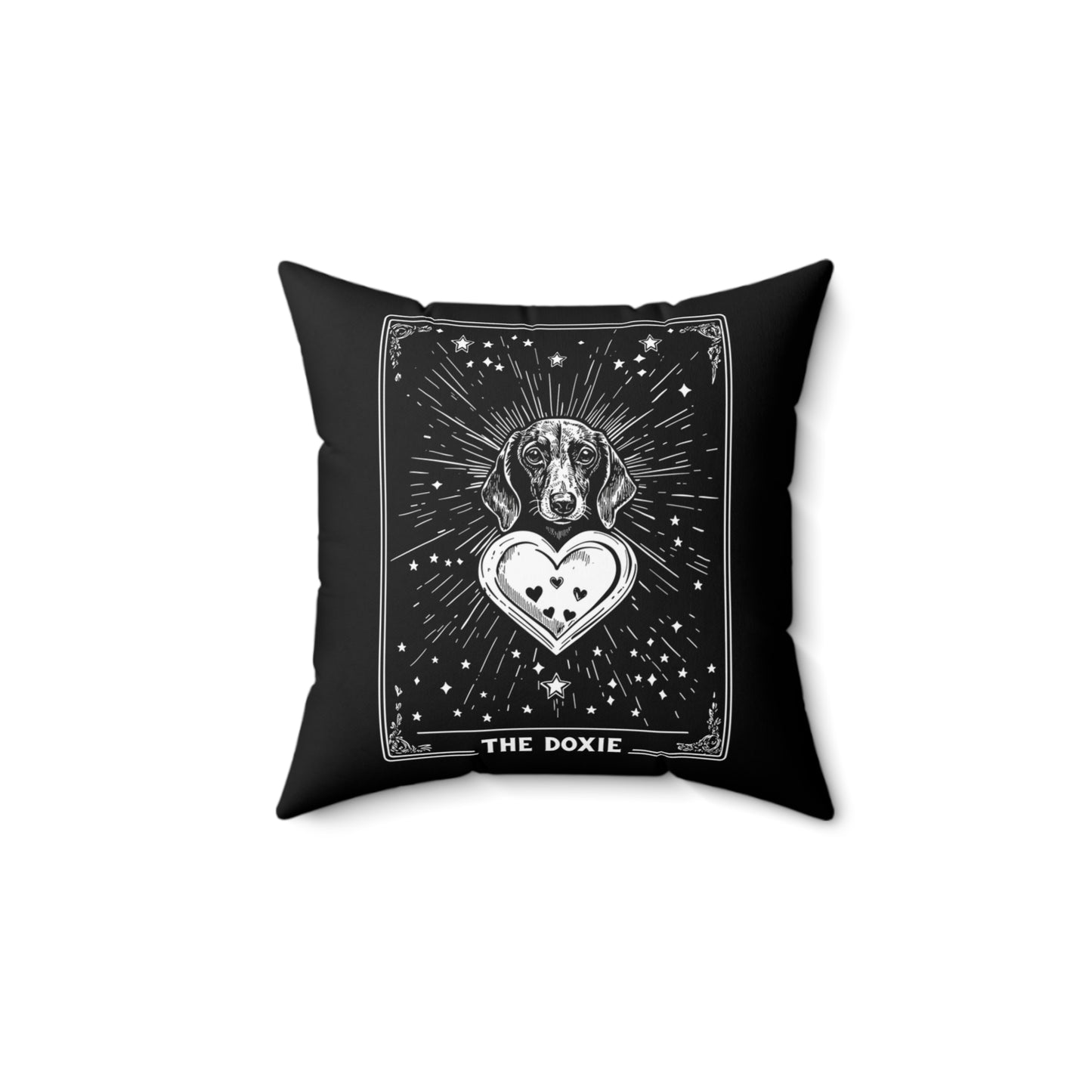 "Smooth Tarot" Smooth-Haired Dachshund Square Throw Pillow