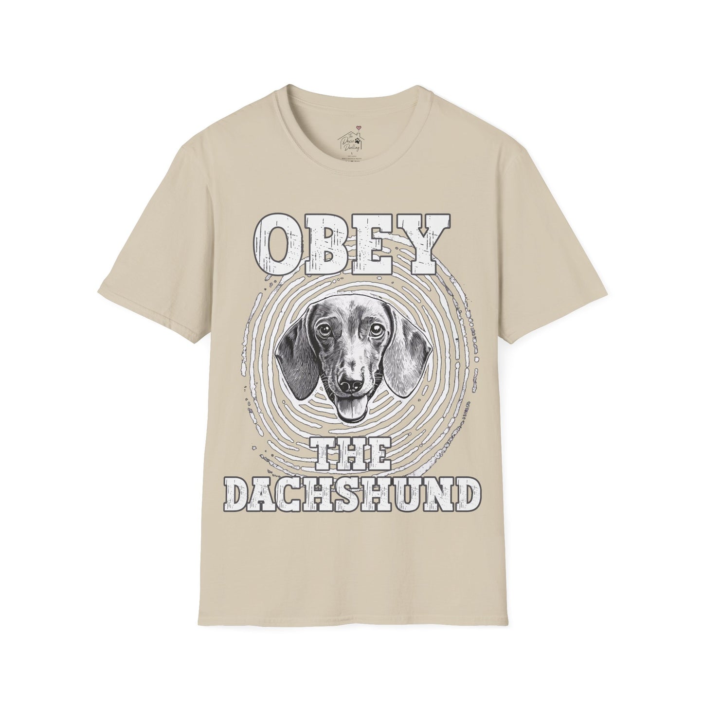 "Obey" Smooth-Haired Dachshund Unisex Softstyle T-Shirt
