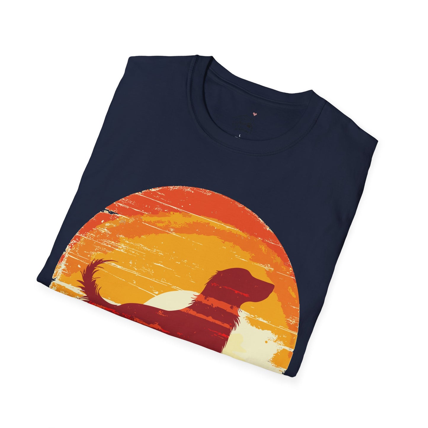 "Long Sunset" Long-Haired Dachshund Unisex Softstyle T-Shirt