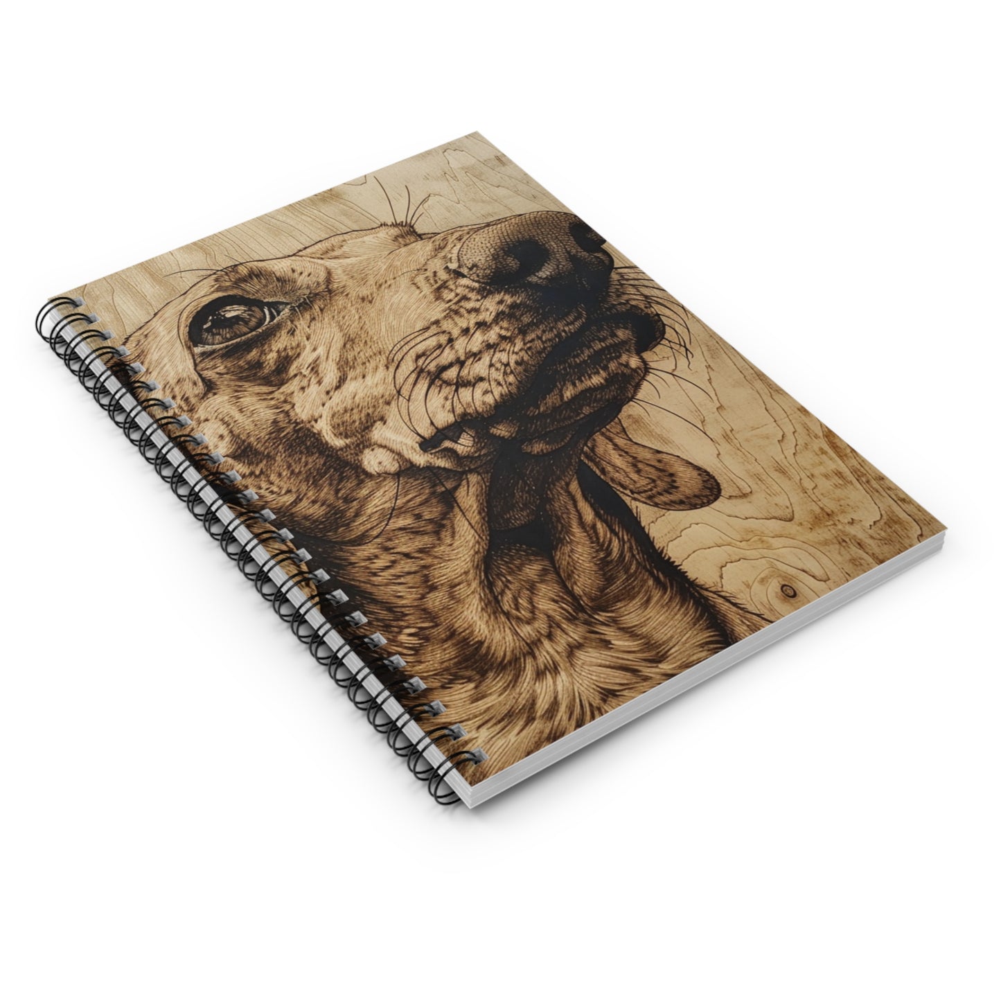 "Smooth Woods" Tan Smooth-Haired Dachshund Ruled Line Spiral Notebook