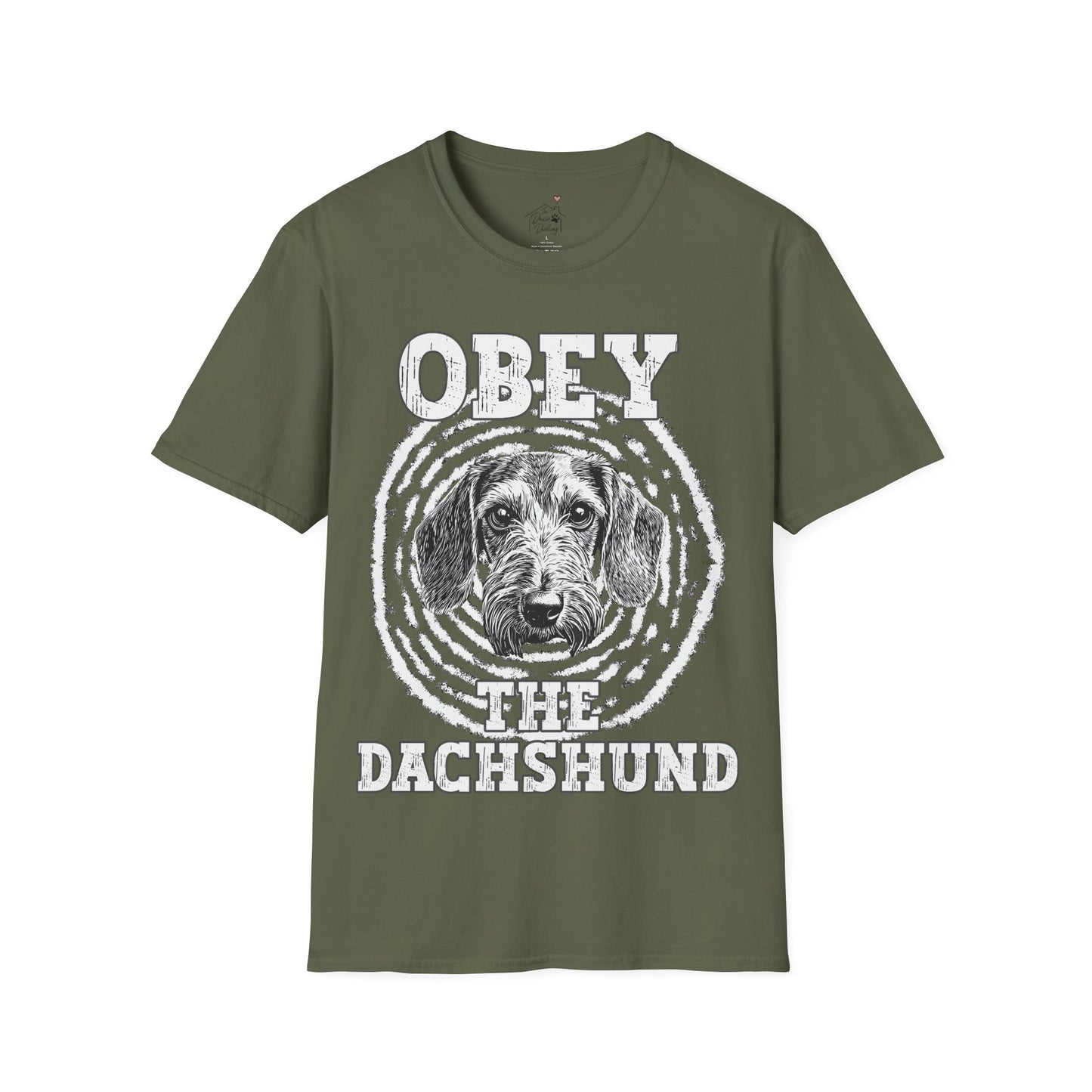 "Obey" Wire-Haired Dachshund Unisex Softstyle T-Shirt