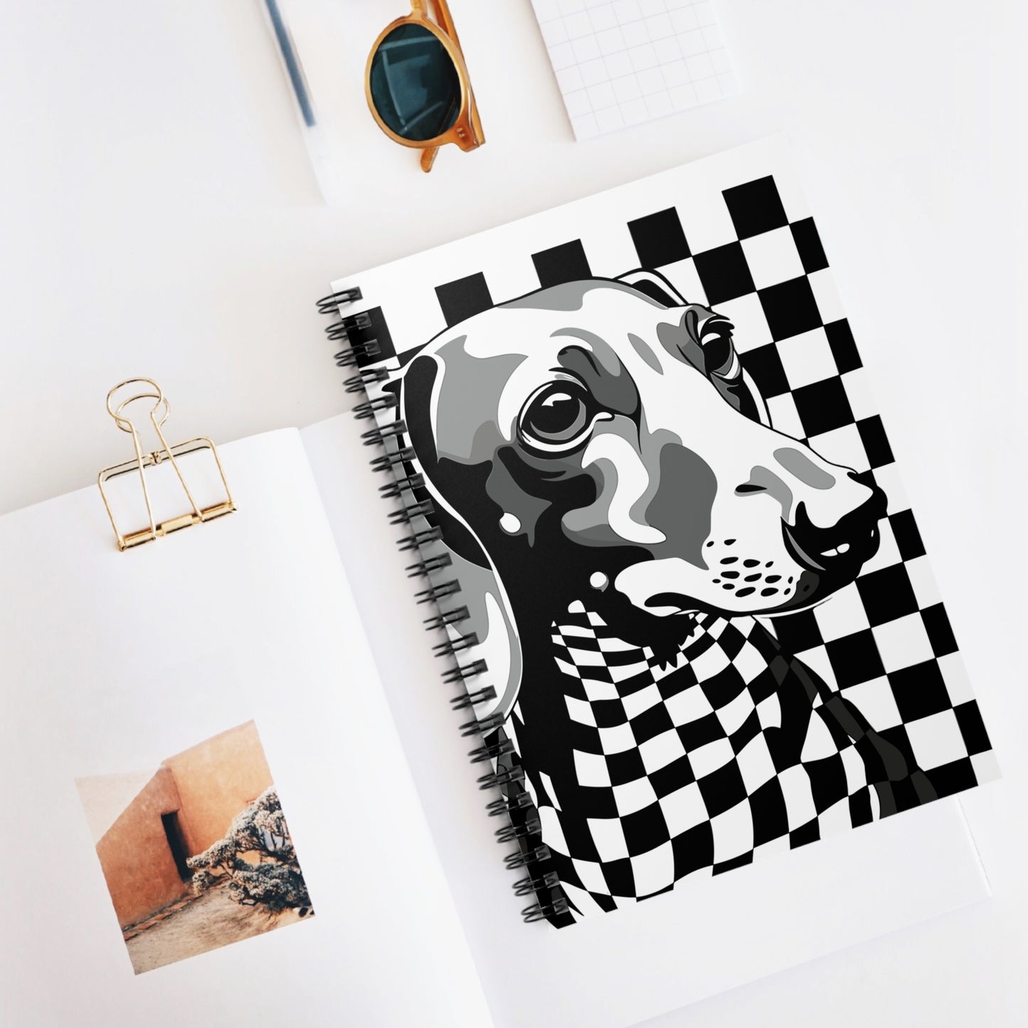 "Check, Please!" Tan Smooth-Haired Dachshund Ruled Line Spiral Notebook