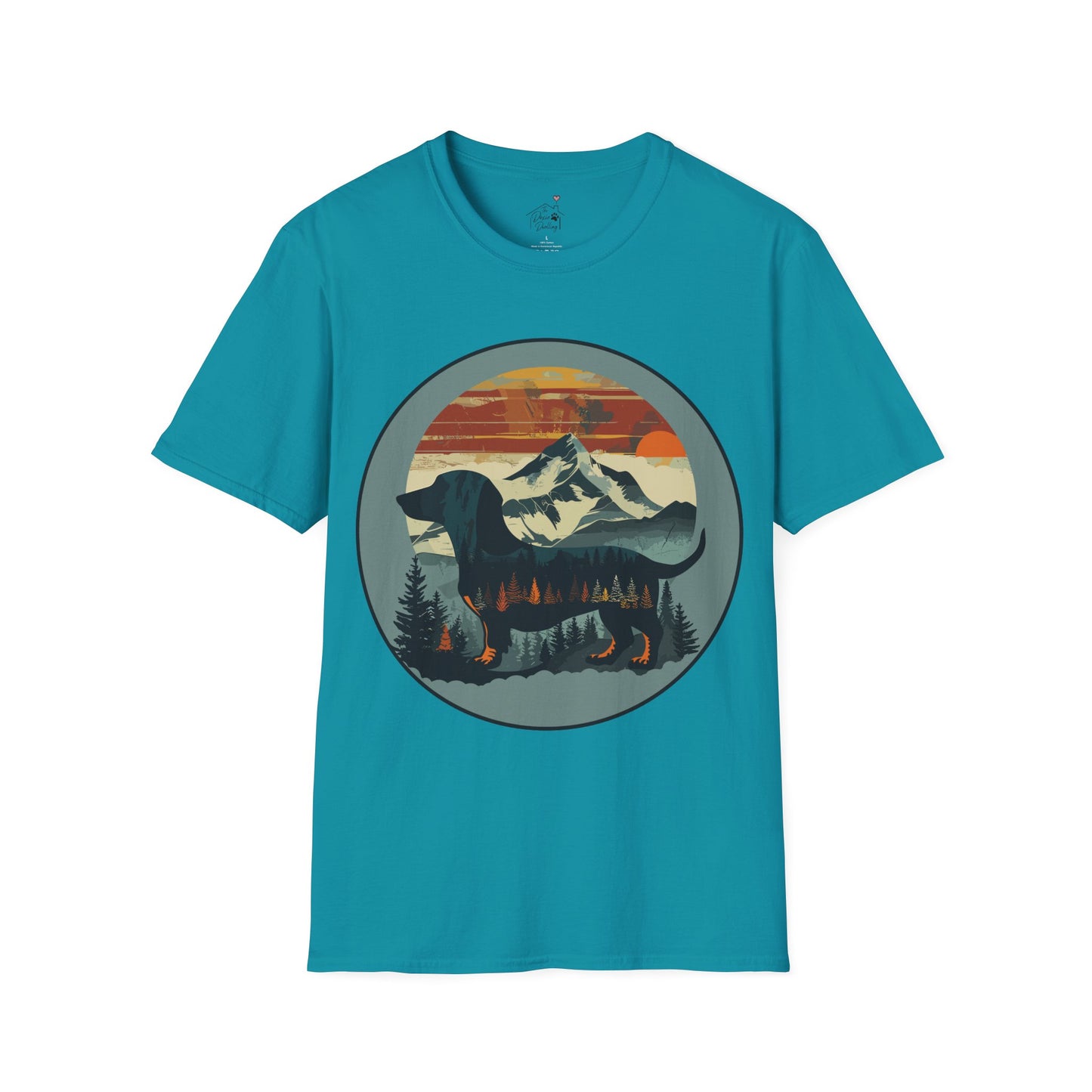 "Smokey" Smooth-Haired Dachshund Unisex Softstyle T-Shirt