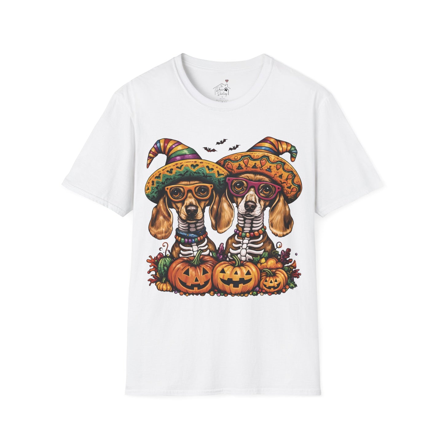 "Viva los Doxies!" Tan Smooth-Haired Dachshund Halloween Unisex Softstyle T-Shirt