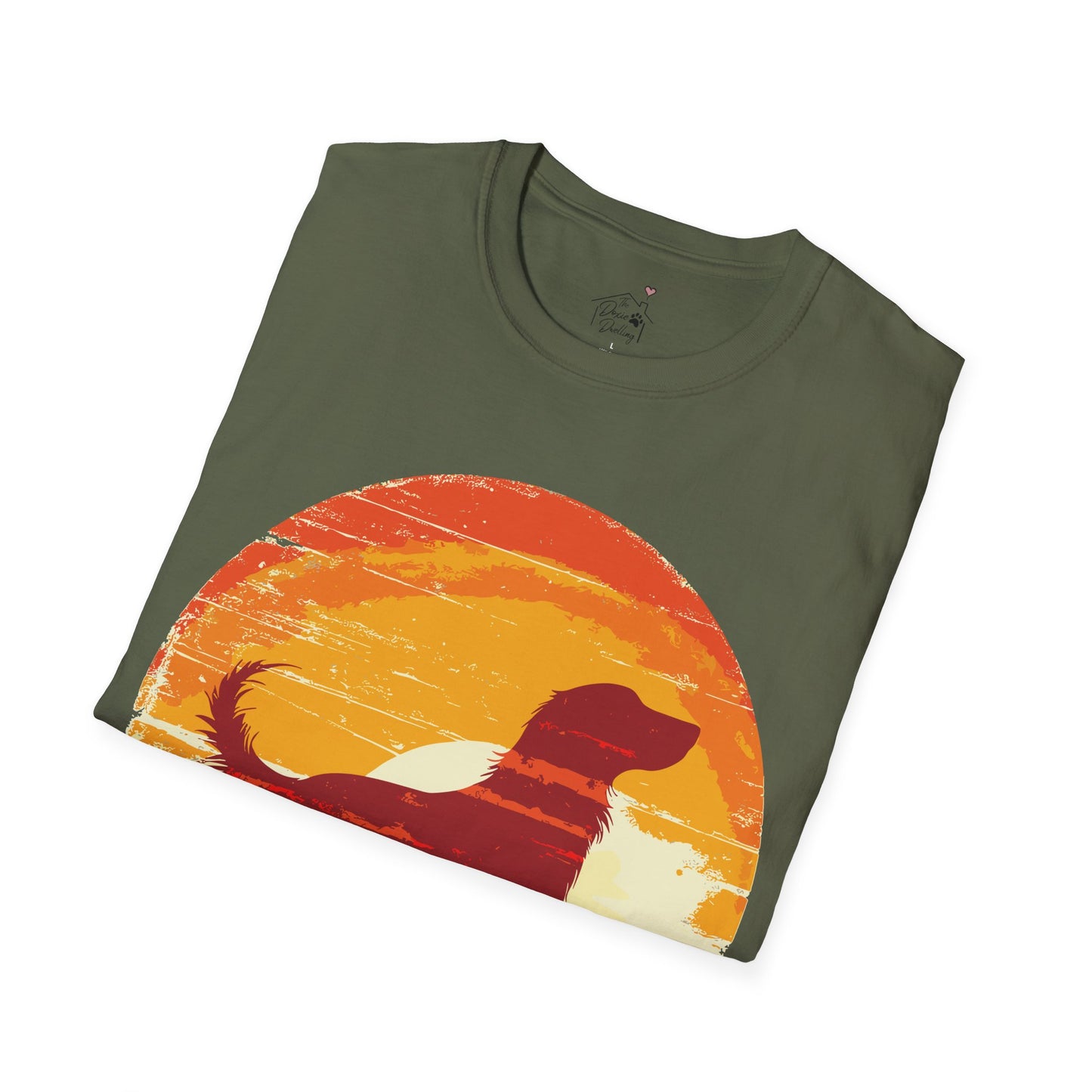 "Long Sunset" Long-Haired Dachshund Unisex Softstyle T-Shirt