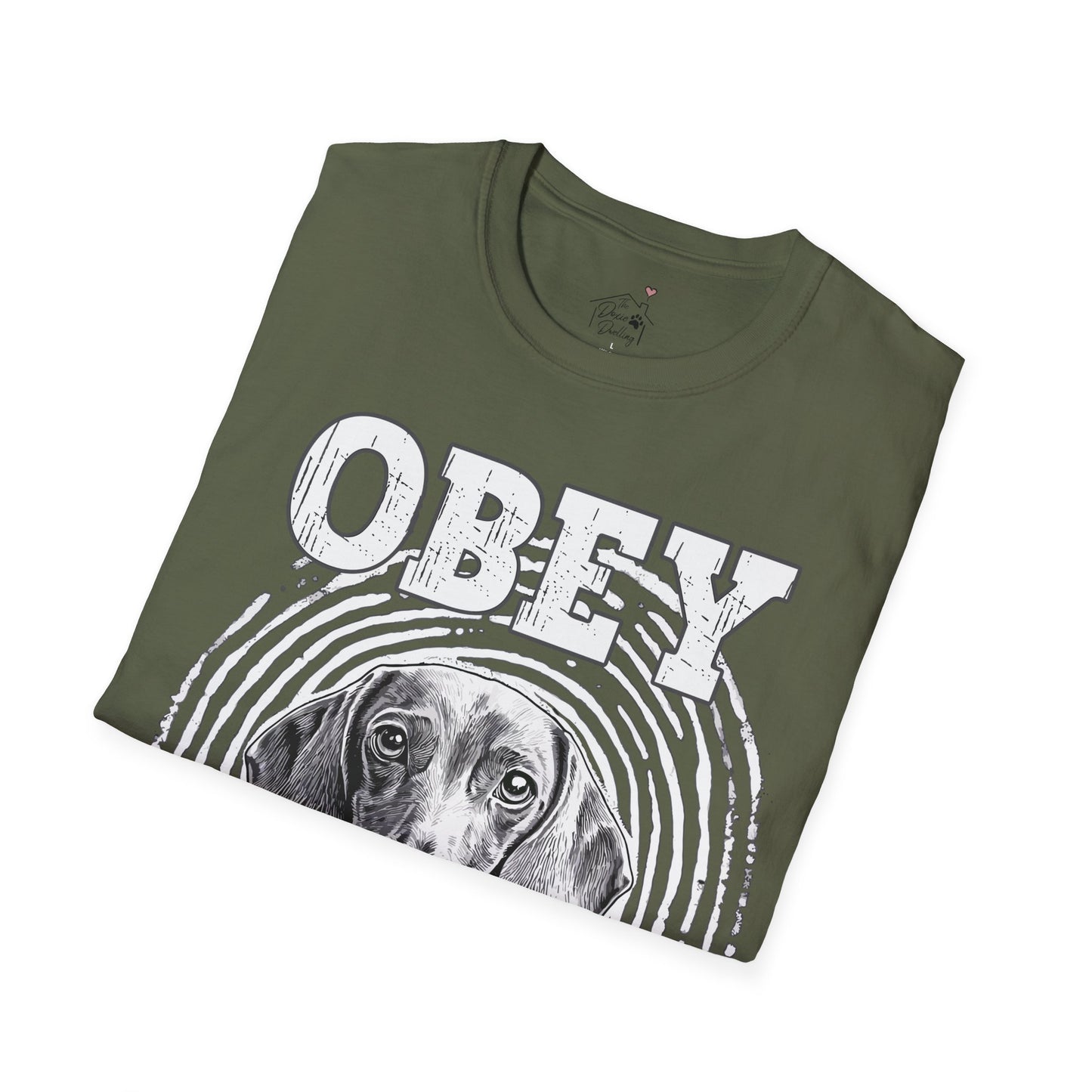"Obey" Smooth-Haired Dachshund Unisex Softstyle T-Shirt