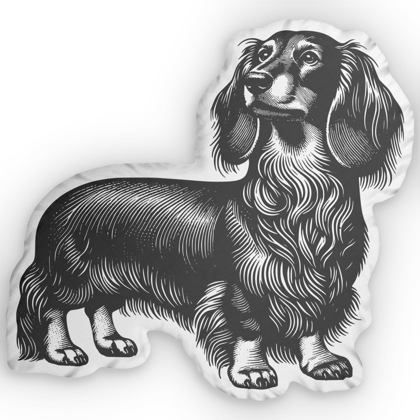 #8 Classic™ Long-Haired Dachshund Custom-Shaped Pillow