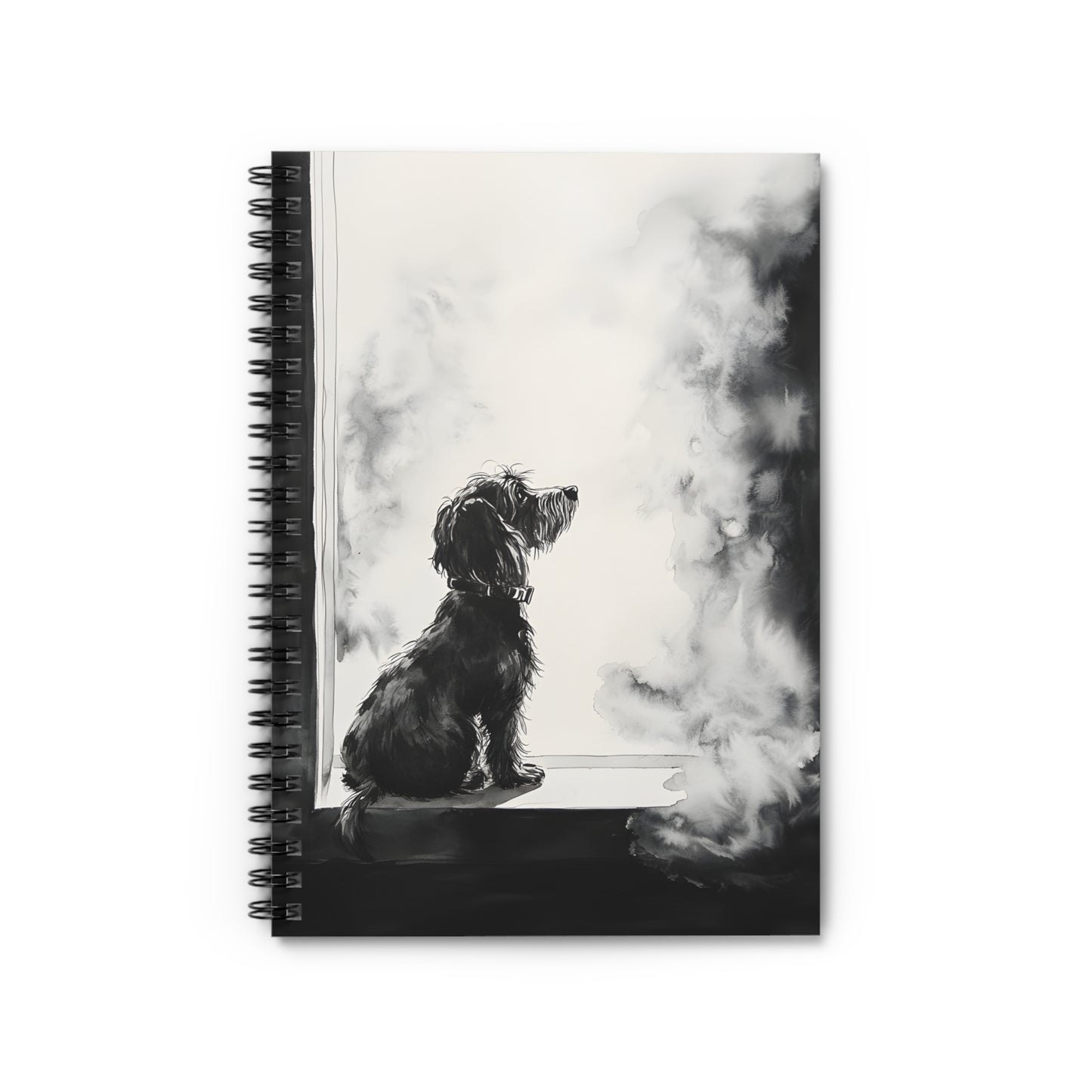 "Window Pane" Wire-Haired Dachshund Ruled Line Spiral Notebook