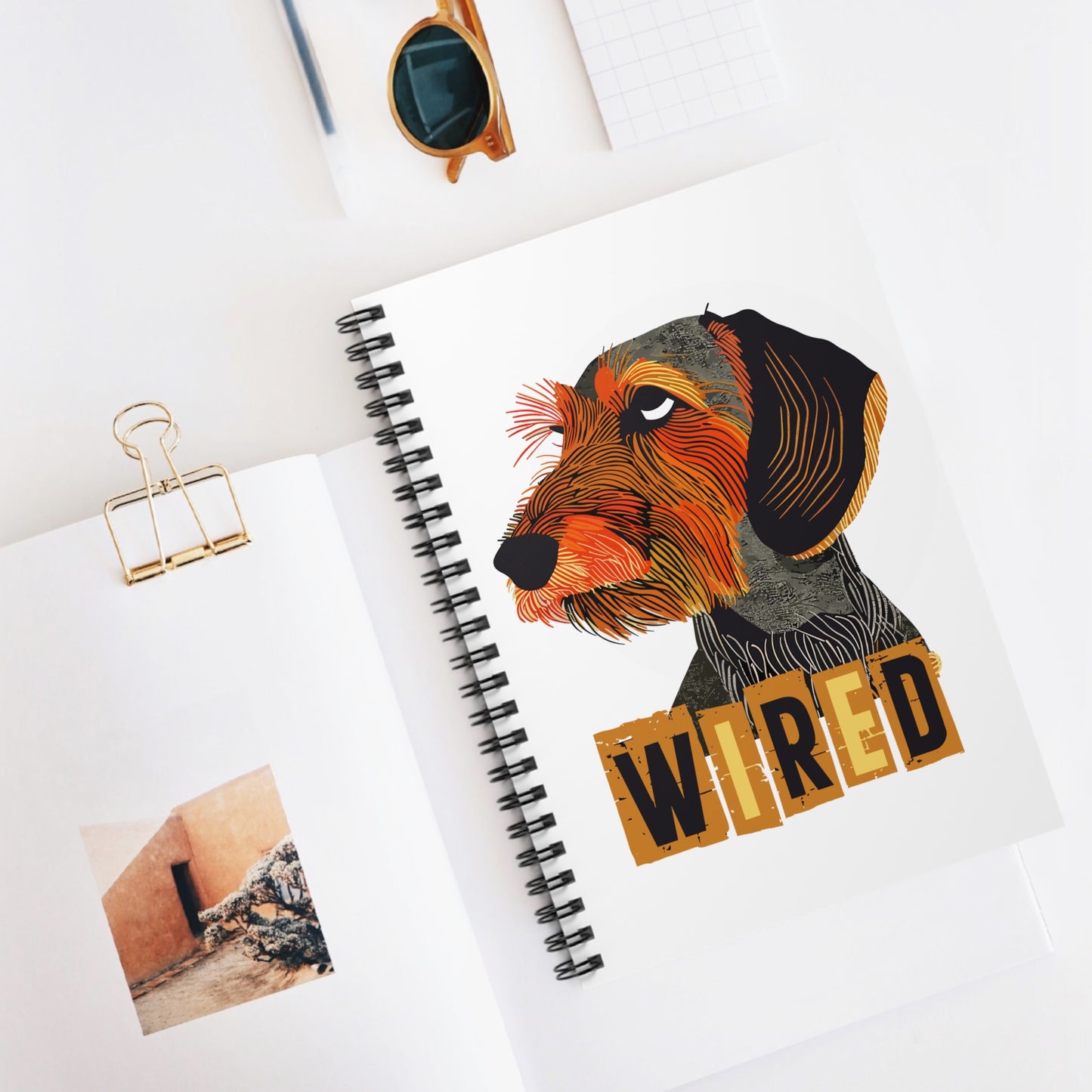 "Eyeroll" Wire-Haired Dachshund Ruled Line Spiral Notebook