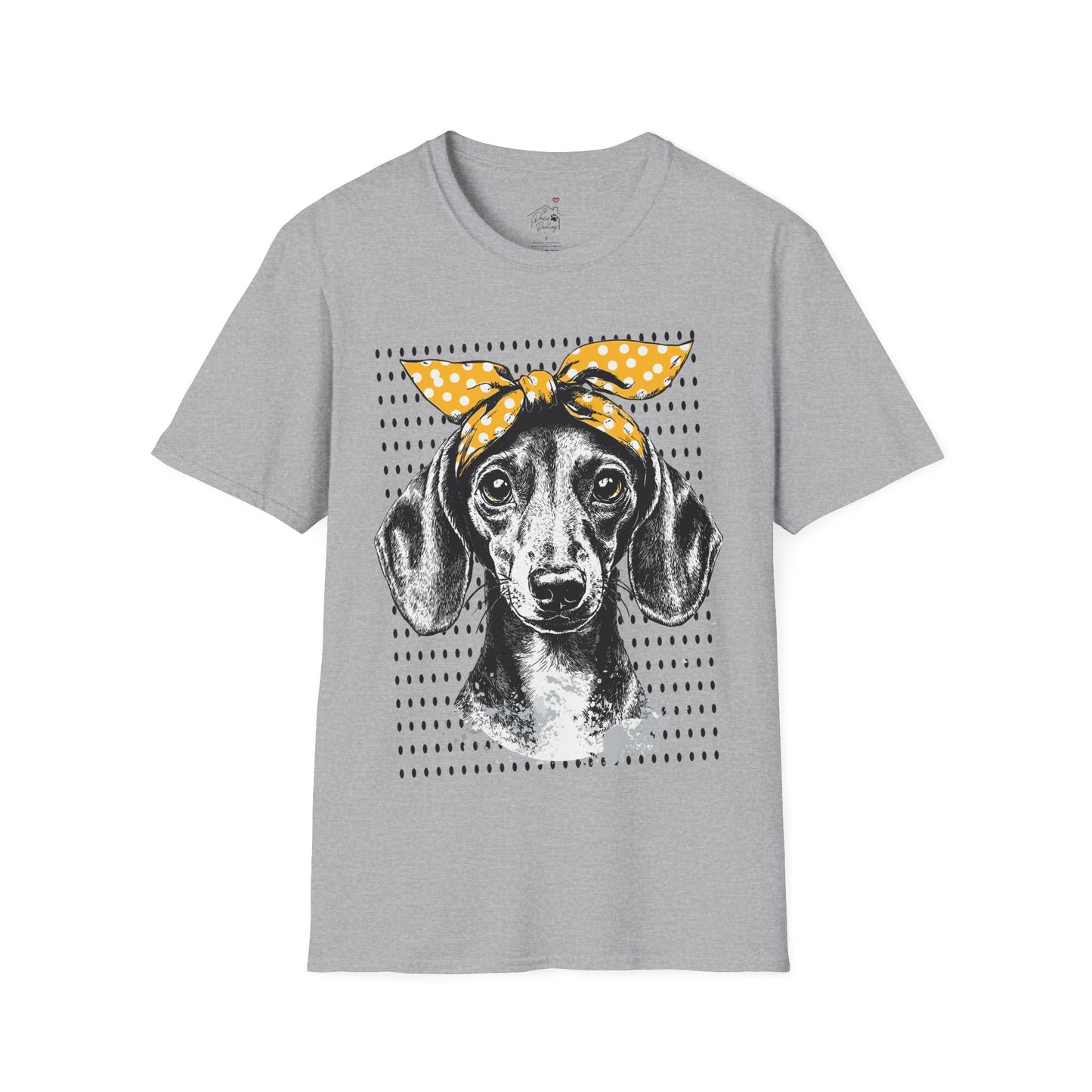"Let's Polka" Tan Smooth-Haired Dachshund Unisex Softstyle T-Shirt