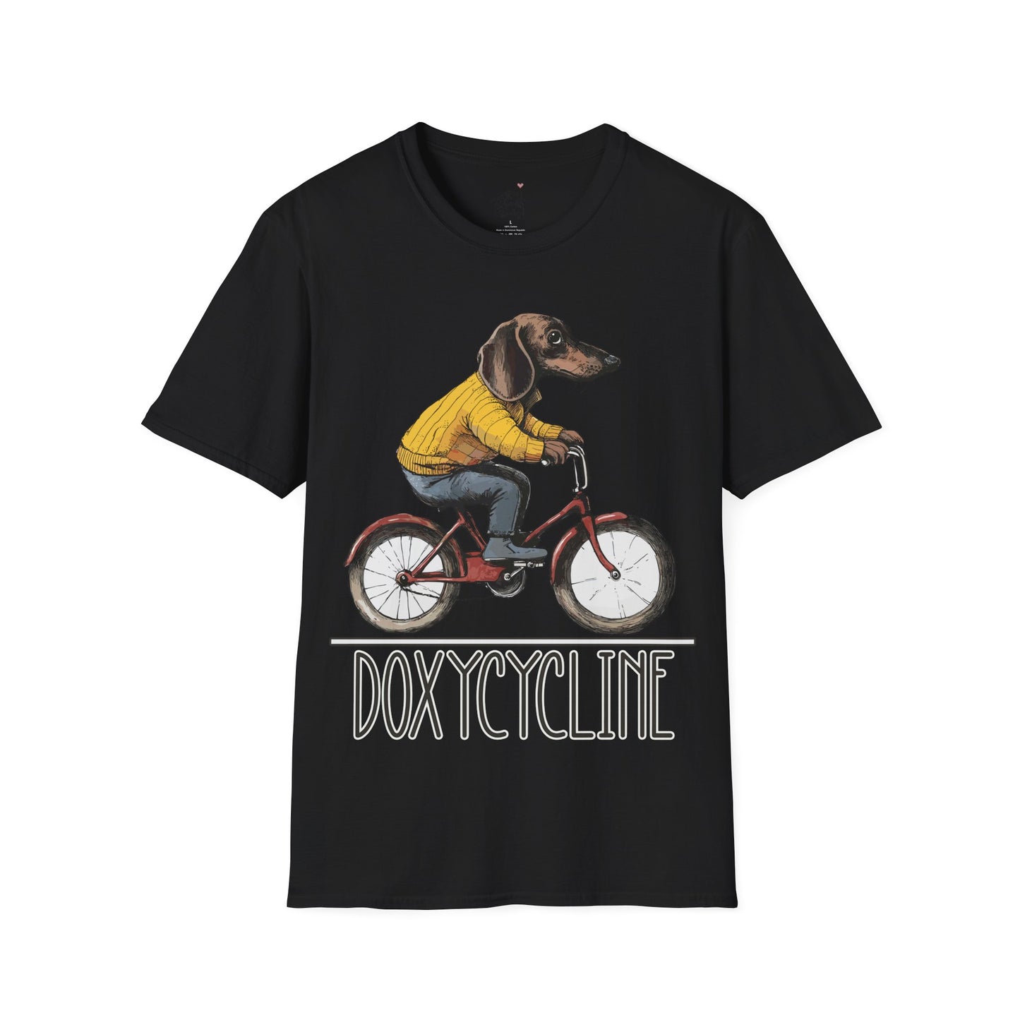 "Doxycycline" Tan Smooth-Haired Dachshund Unisex Softstyle T-Shirt