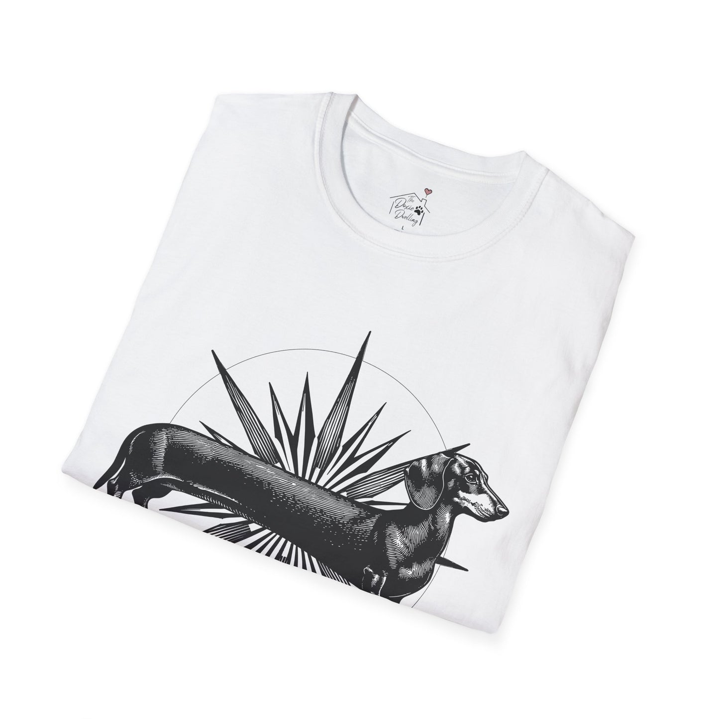 "Go North" Black & Tan Smooth-Haired Dachshund Unisex Softstyle T-Shirt