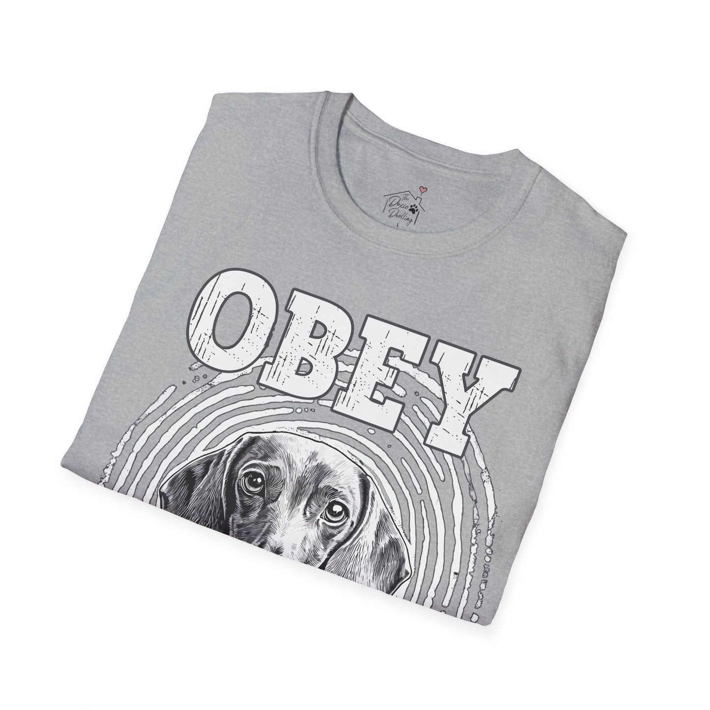 "Obey" Smooth-Haired Dachshund Unisex Softstyle T-Shirt