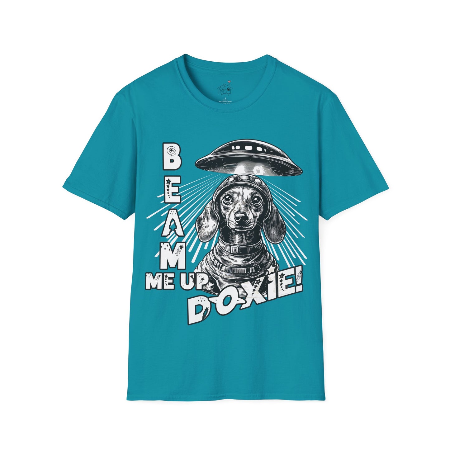 "Blue Beam" Smooth-Haired Dachshund Unisex Softstyle T-Shirt