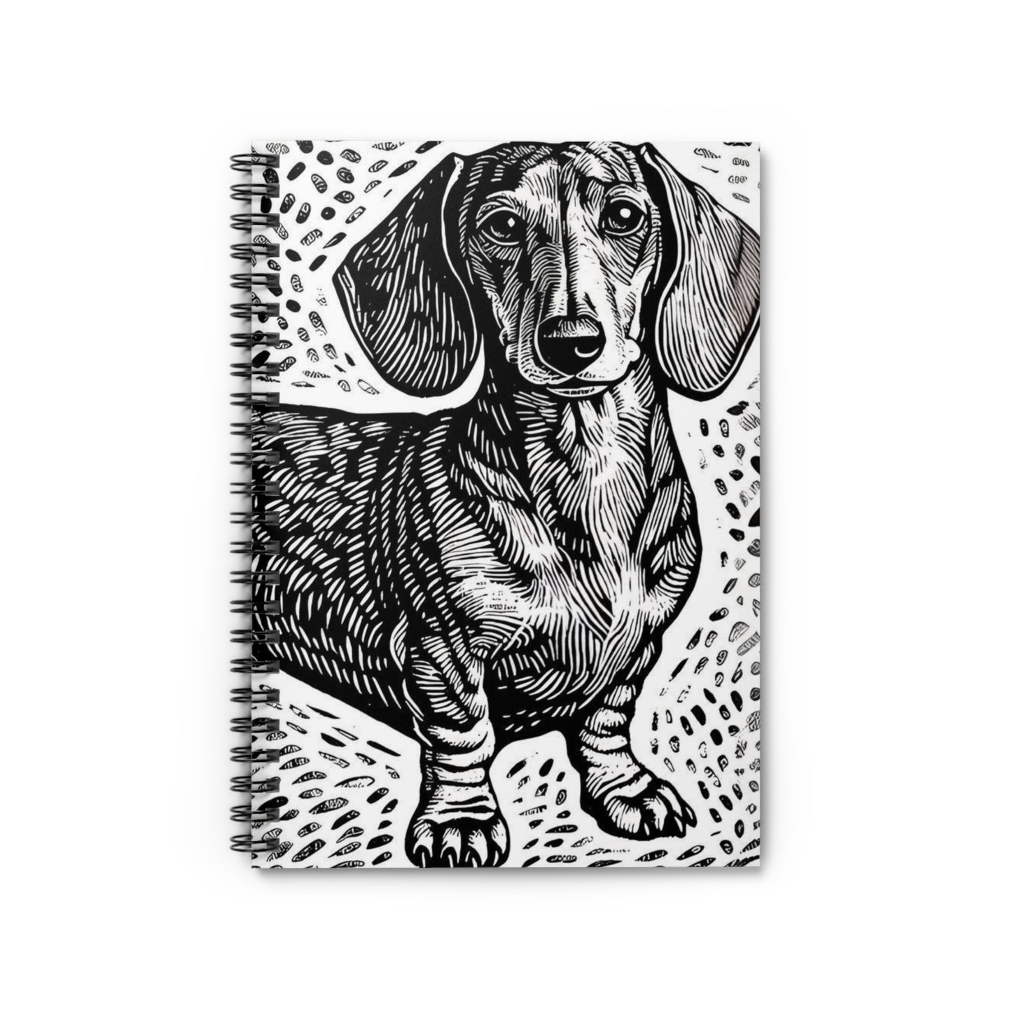"Speckled Cutie" Smooth-Haired Dachshund Ruled Line Spiral Notebook