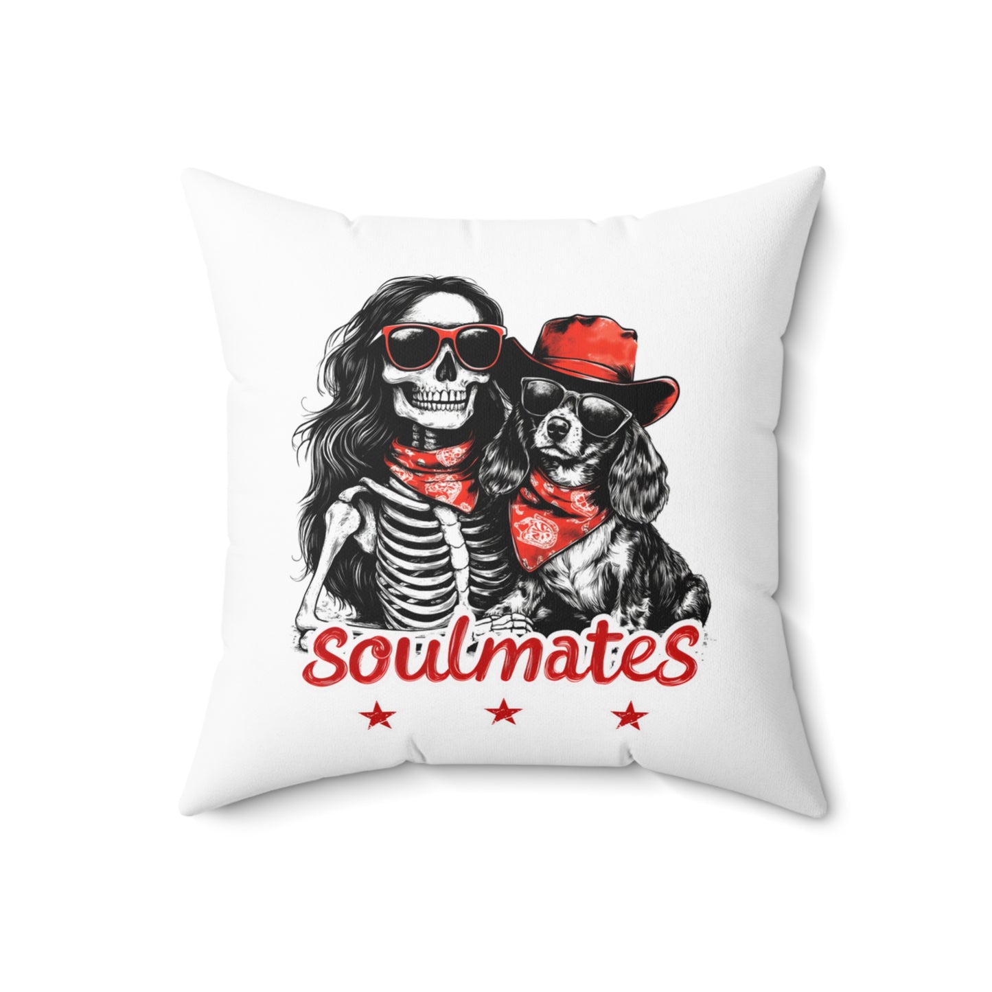 "Long-Time Soulmates" Long-Haired Dachshund Square Throw Pillow