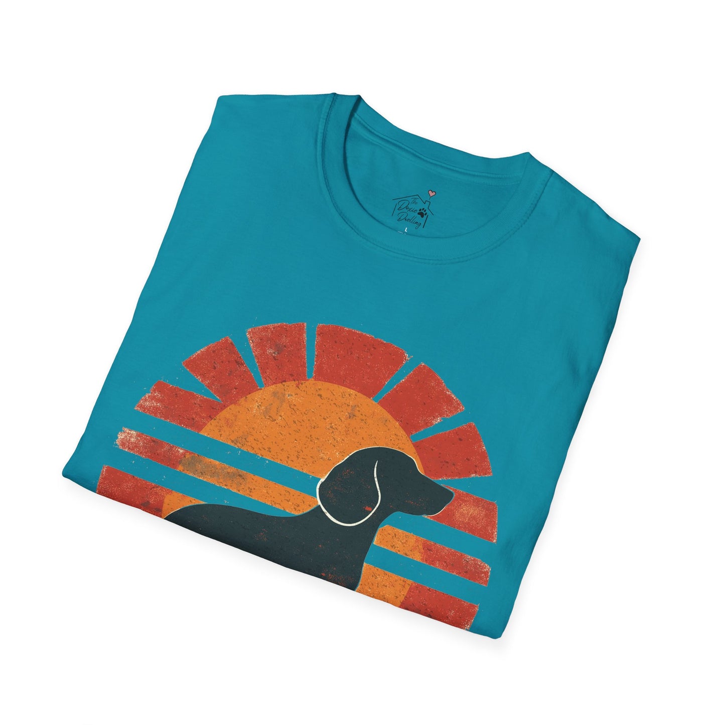 "Smooth Sunset" Smooth-Haired Dachshund Unisex Softstyle T-Shirt