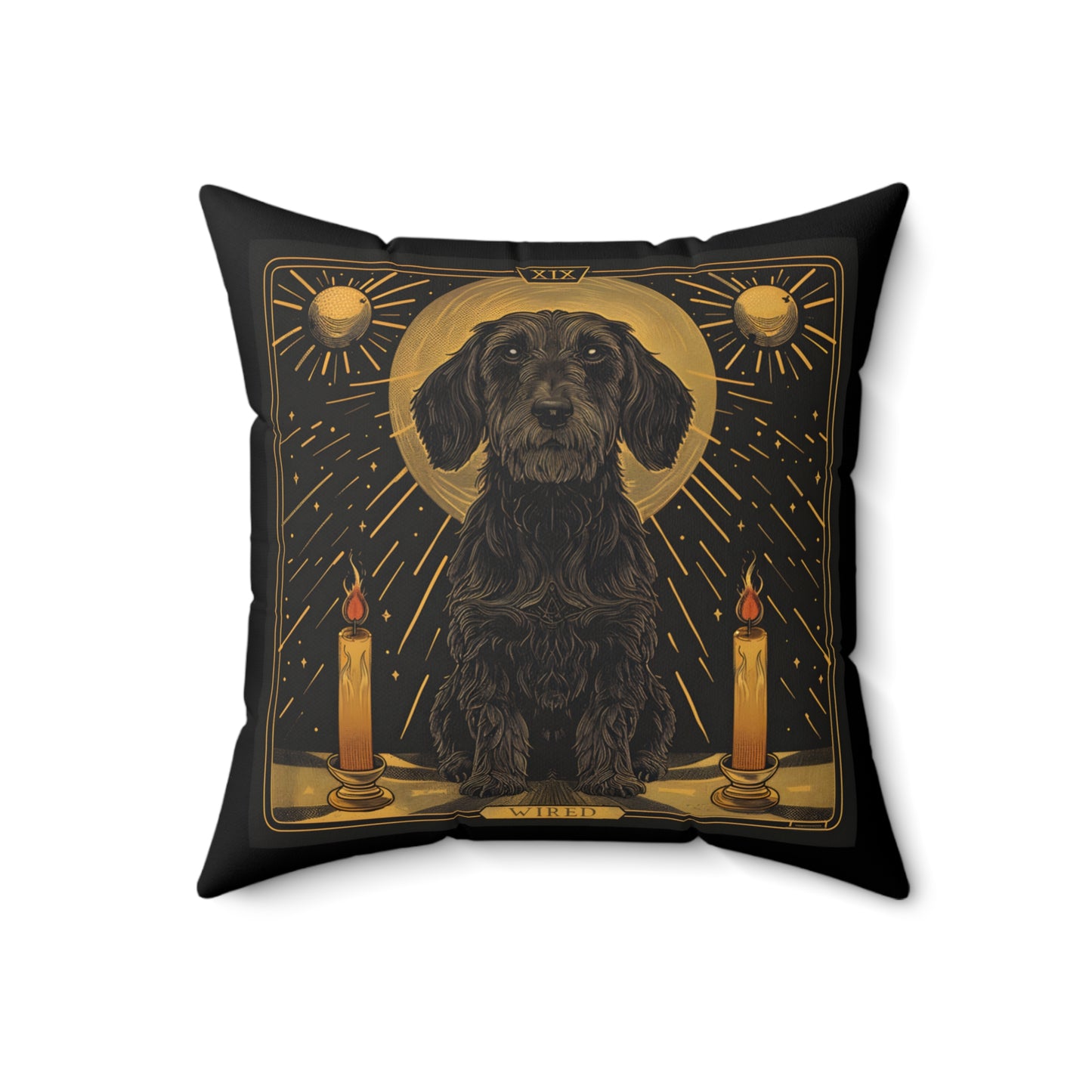 #25 Halloween Inspired Wire-Haired Dachshund Throw Pillow