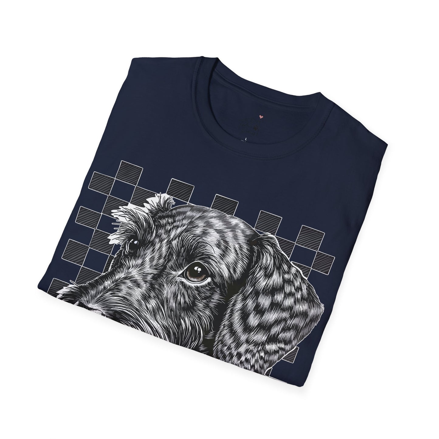 "Wired Check" Wire-Haired Dachshund Unisex Softstyle T-Shirt
