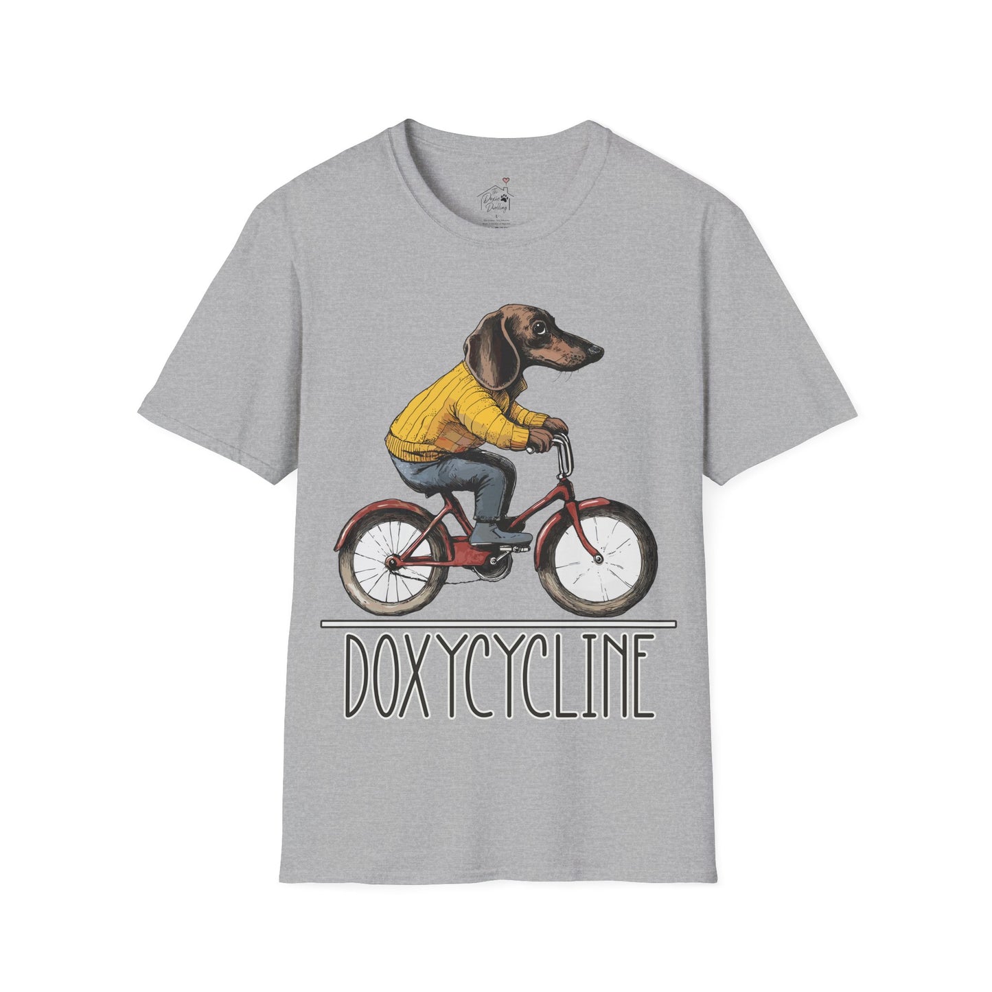 "Doxycycline" Tan Smooth-Haired Dachshund Unisex Softstyle T-Shirt