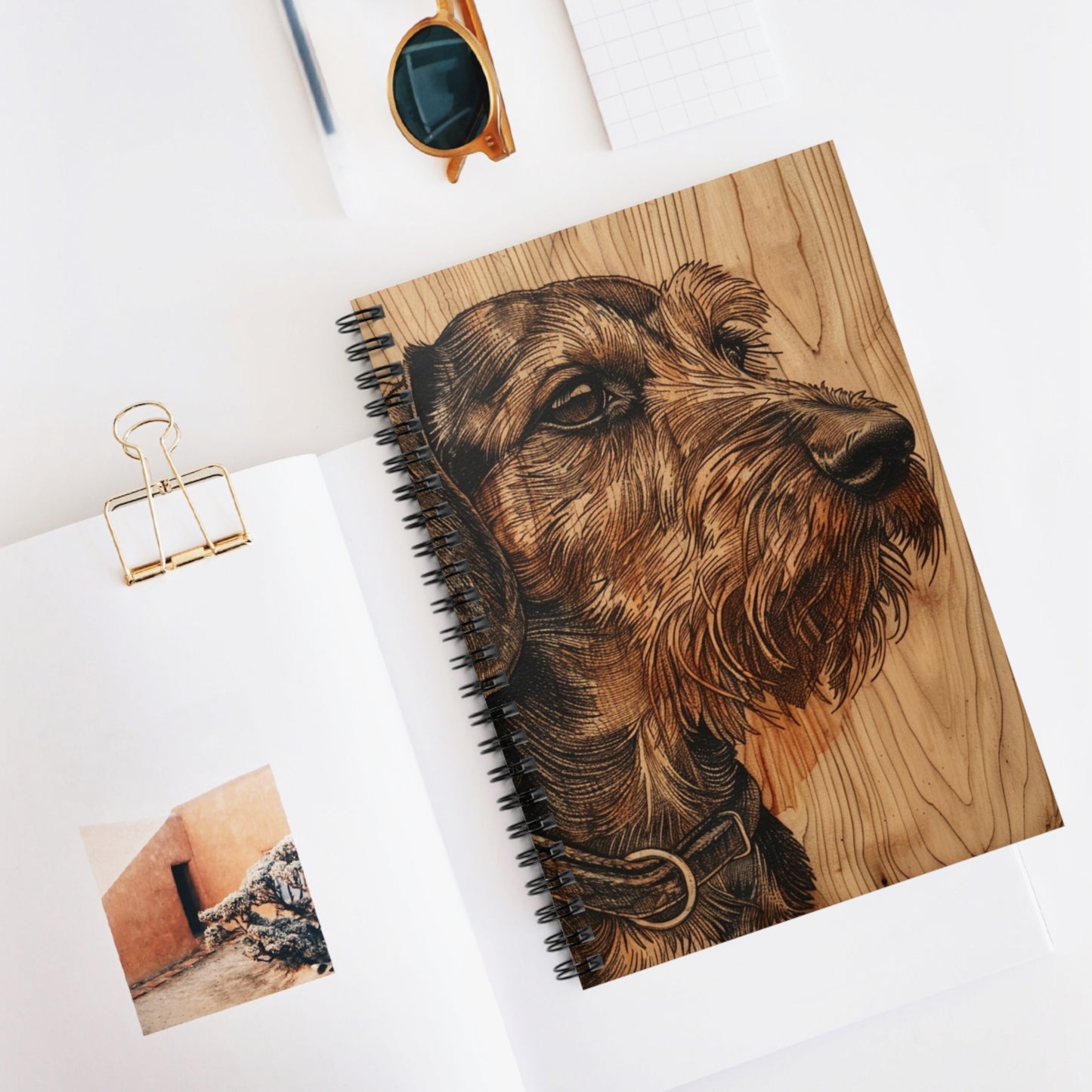 "Wiry Woods" Wire-Haired Dachshund Ruled Line Spiral Notebook