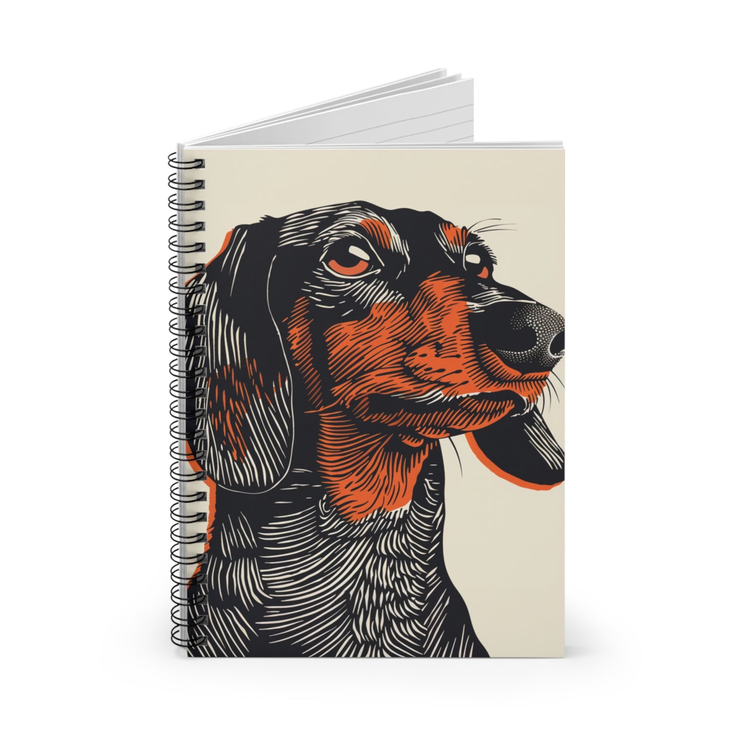 "That Face" Black & Tan Smooth-Haired Dachshund Ruled Line Spiral Notebook