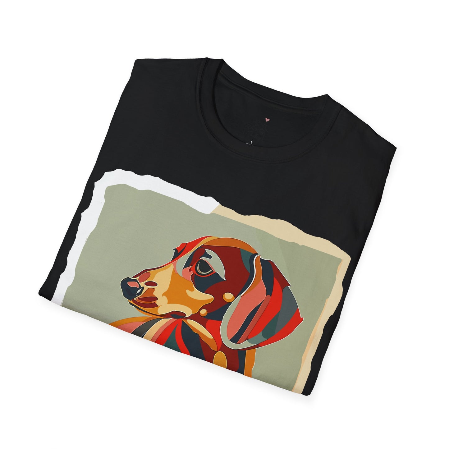 "Facet Hound" Tan Smooth-Haired Dachshund Unisex Softstyle T-Shirt
