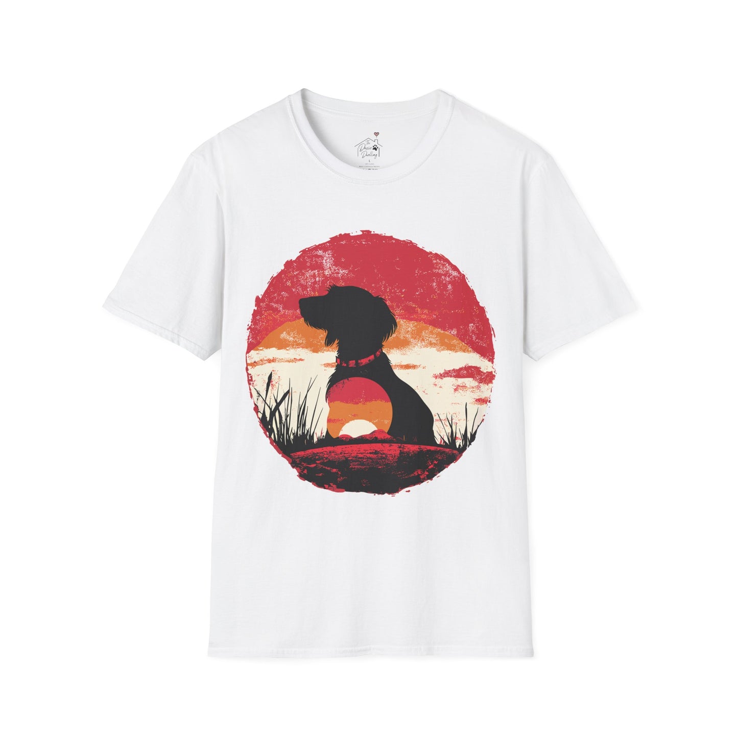 "Wired Sunset" Wire-Haired Dachshund Unisex Softstyle T-Shirt