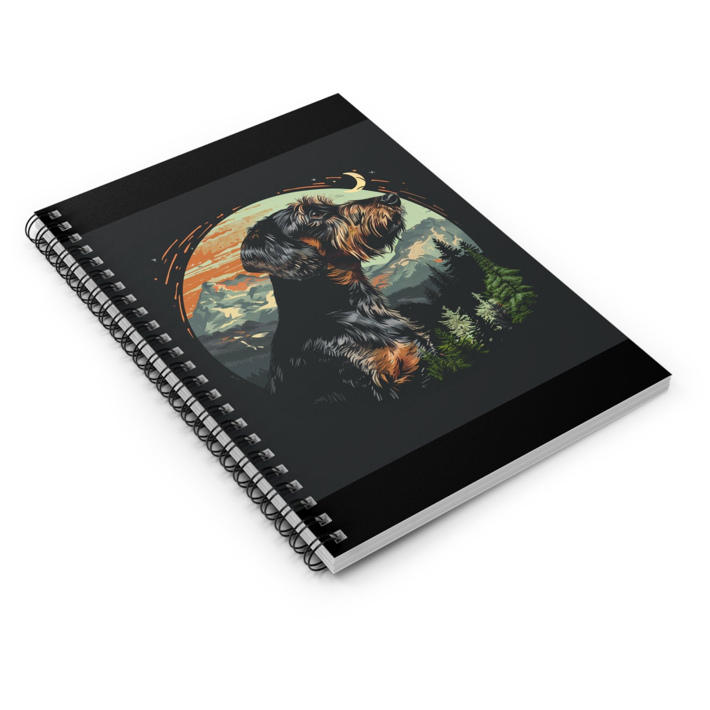 "Howl" Wire-Haired Dachshund Ruled Line Spiral Notebook