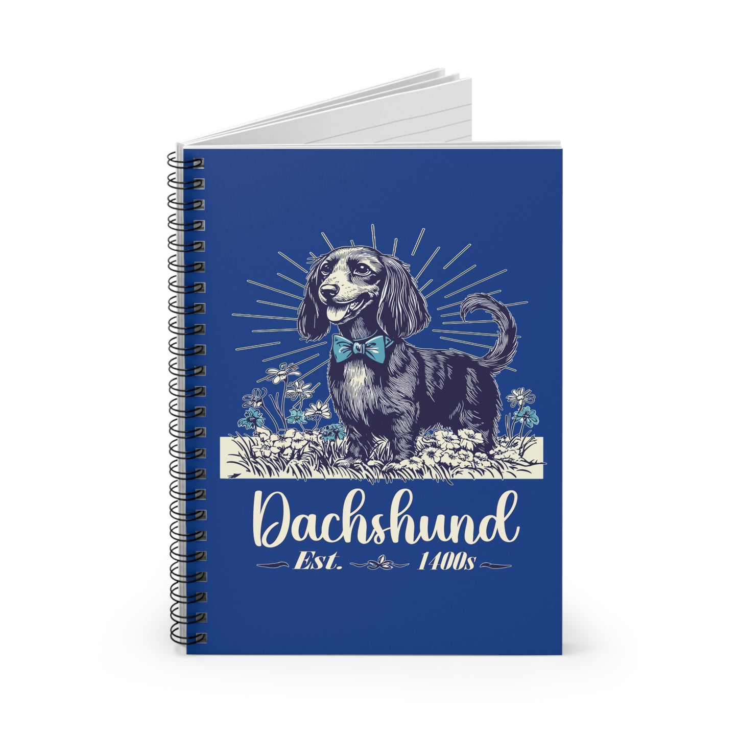 "Circa" Long-Haired Dachshund Ruled Line Spiral Notebook