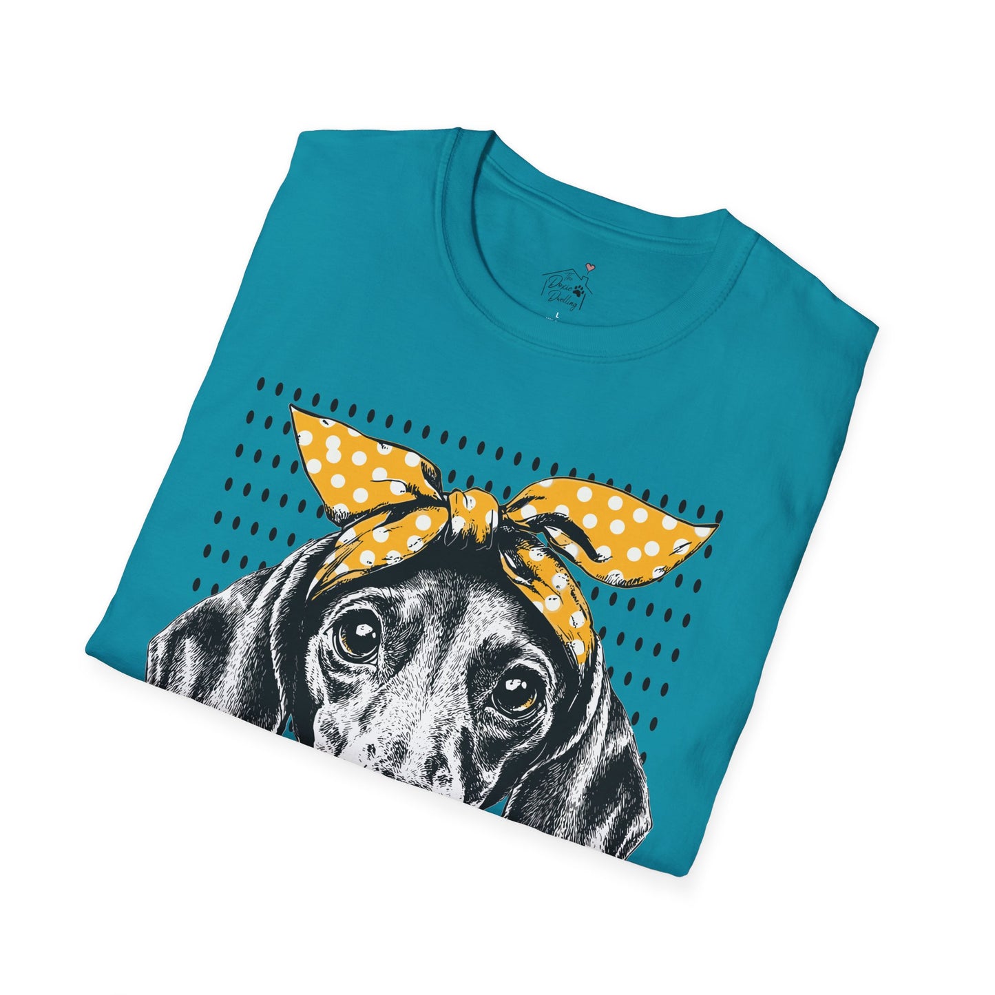 "Let's Polka" Tan Smooth-Haired Dachshund Unisex Softstyle T-Shirt