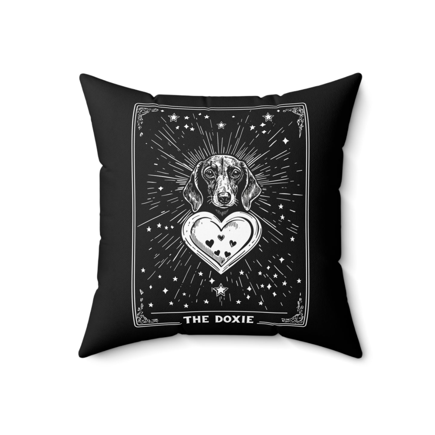 "Smooth Tarot" Smooth-Haired Dachshund Square Throw Pillow