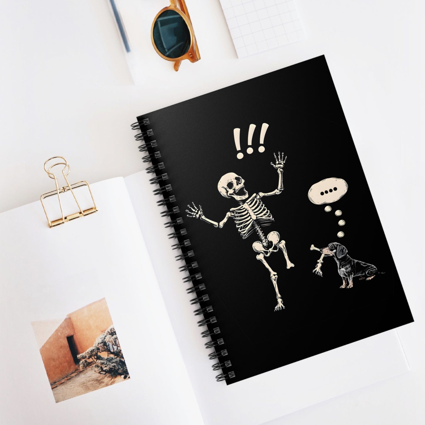 "Aughh!" Black & Tan Smooth-Haired Dachshund Ruled Line Spiral Notebook