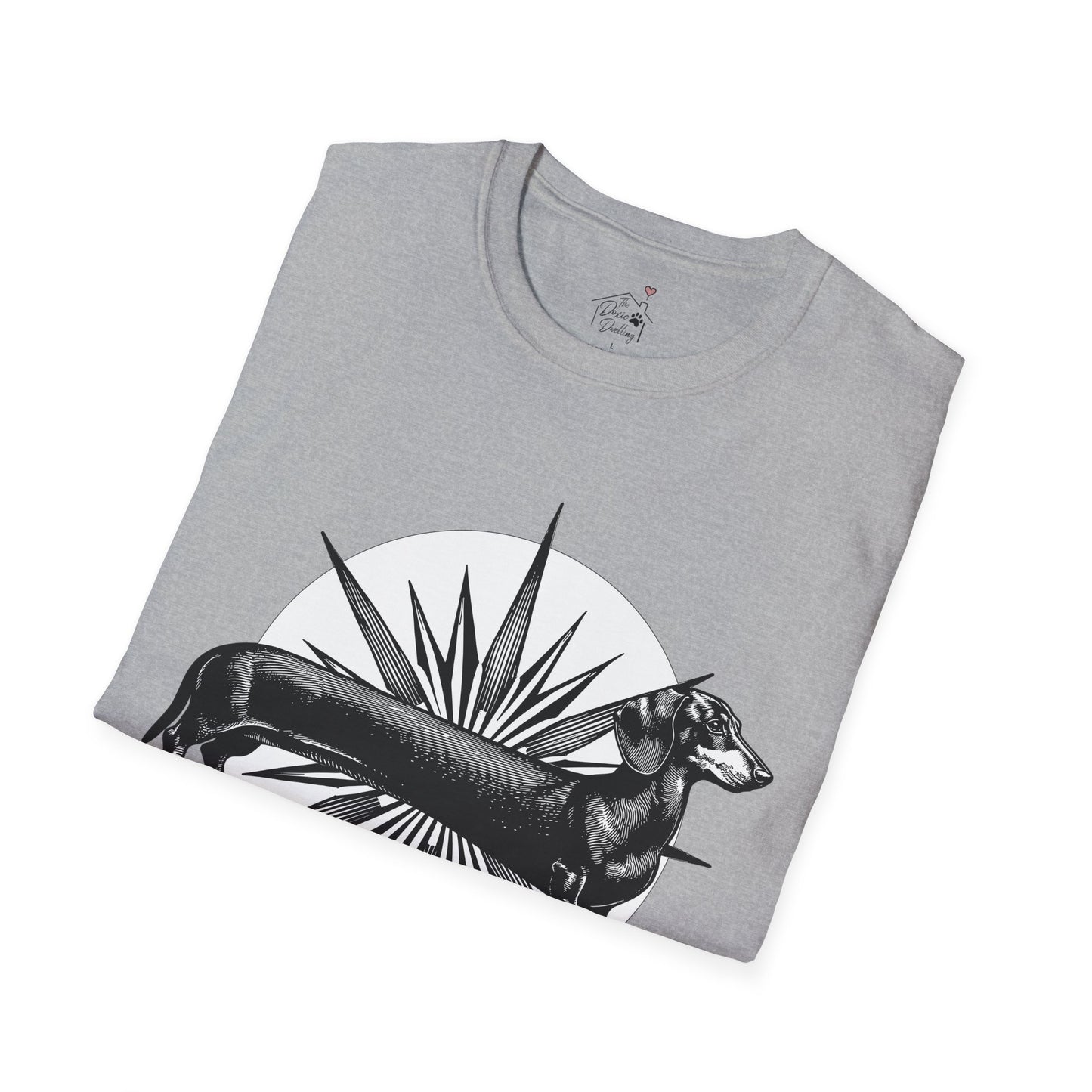 "Go North" Black & Tan Smooth-Haired Dachshund Unisex Softstyle T-Shirt
