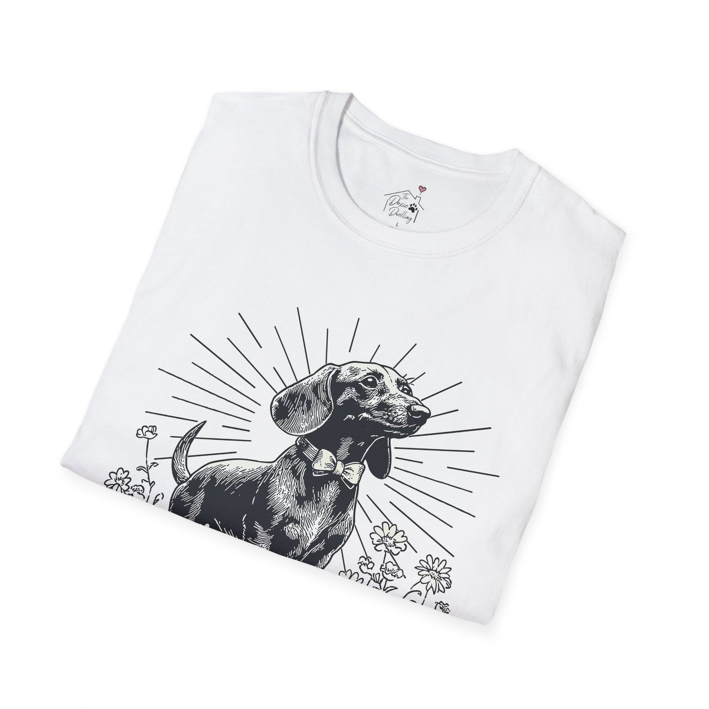 "Circa" Smooth-Haired Dachshund Unisex Softstyle T-Shirt